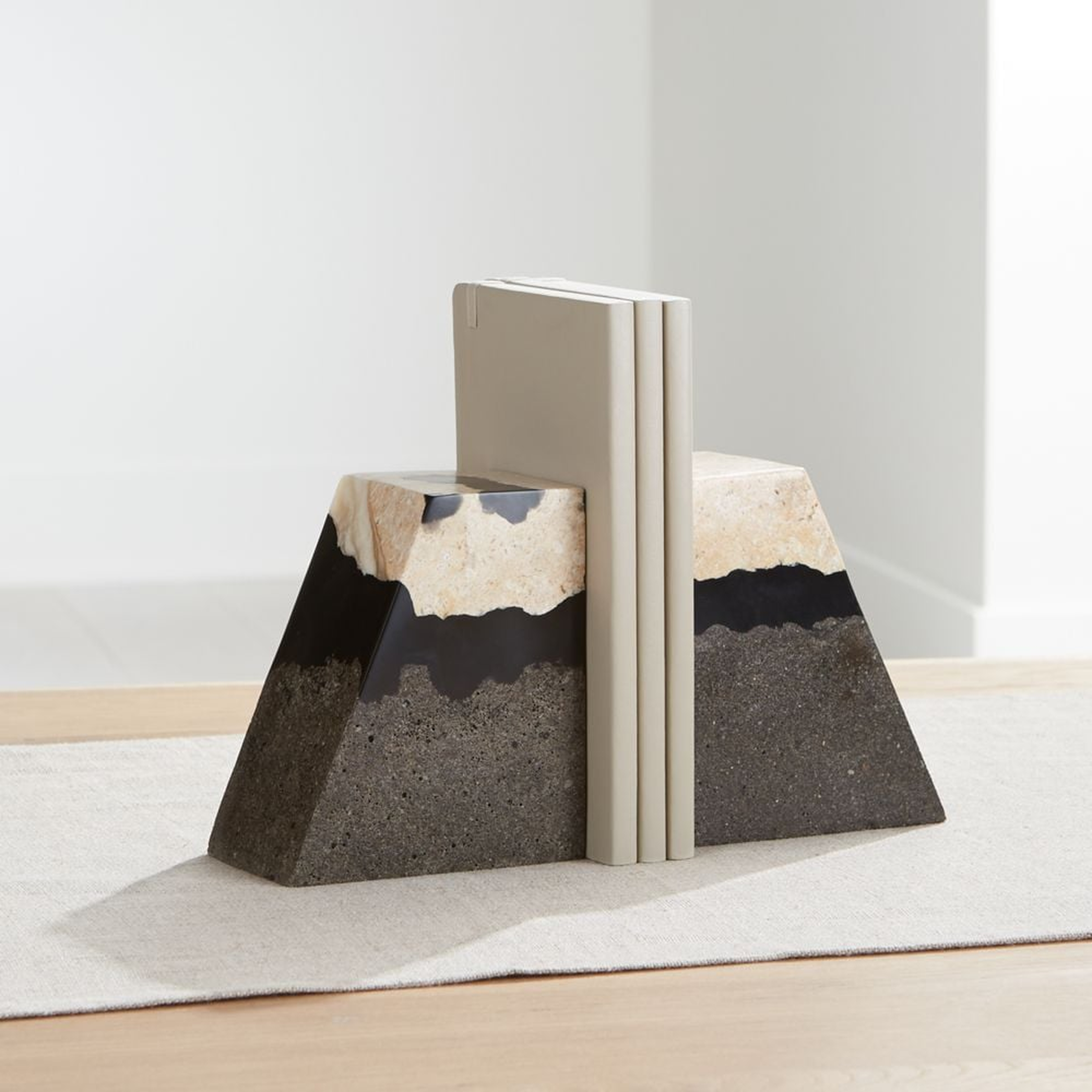 Lava Resin Stone Bookends, Set of 2 - Crate and Barrel