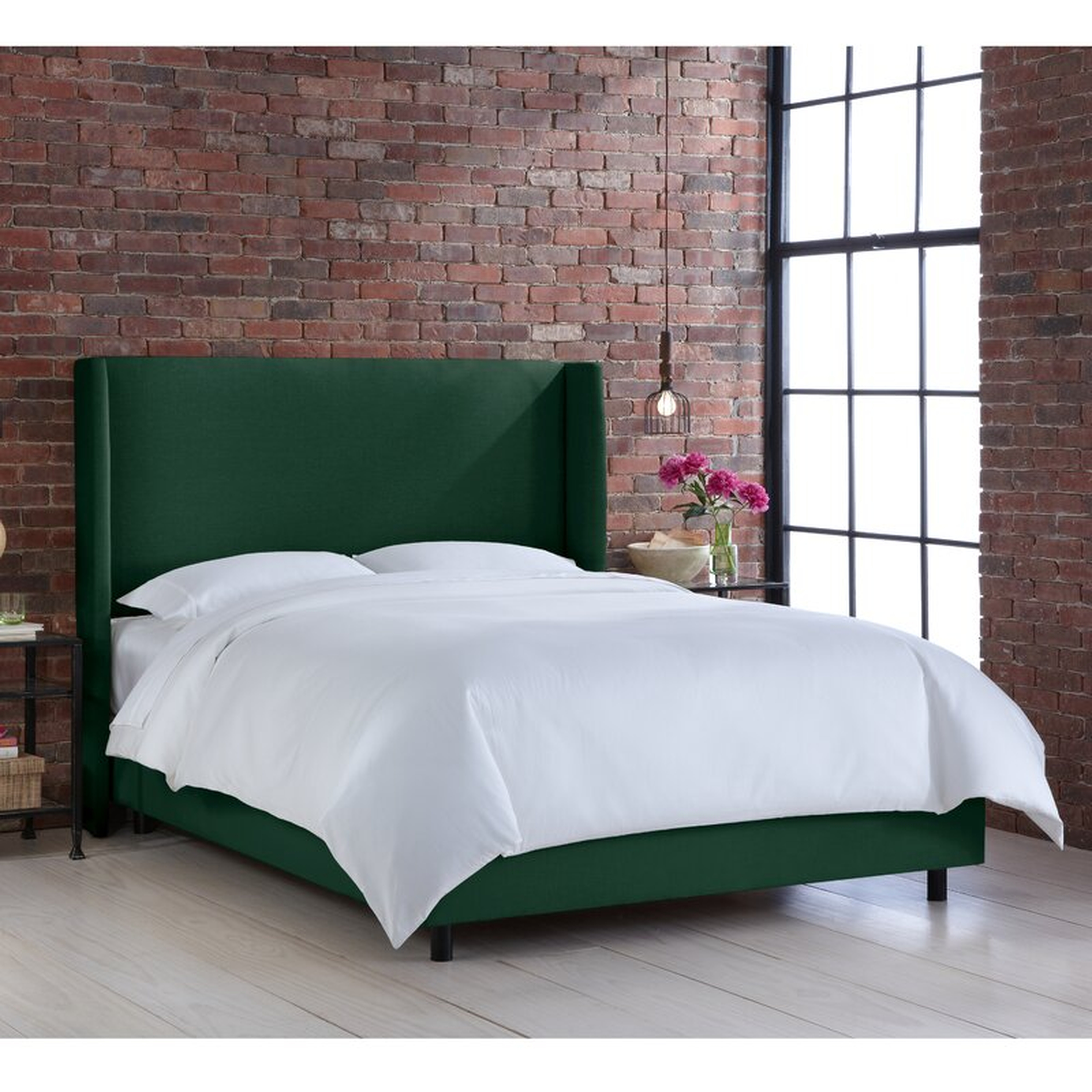 Queen Linen Conifer Green Alrai Upholstered Standard Bed - Wayfair