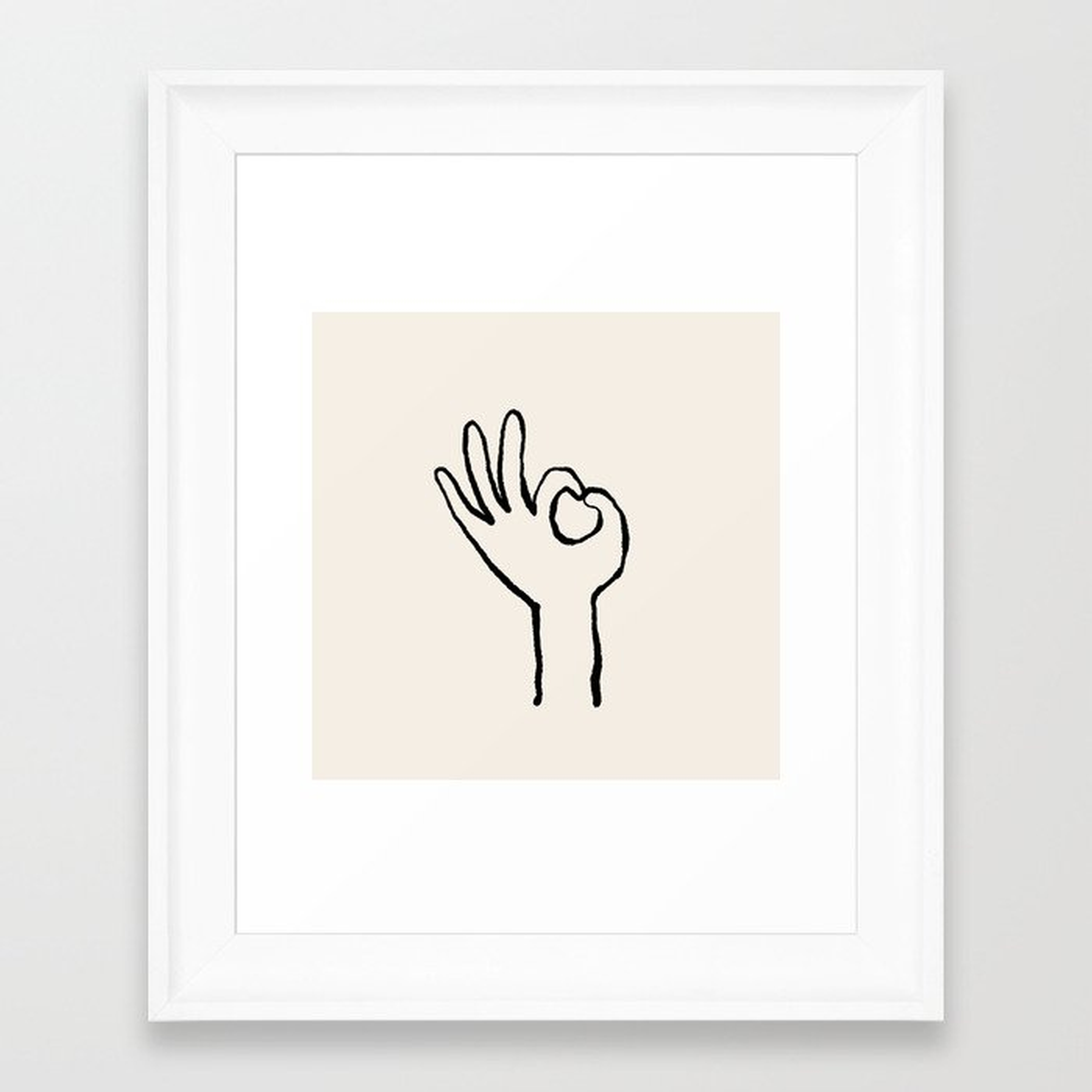 OK hand Framed Art Print - Society6