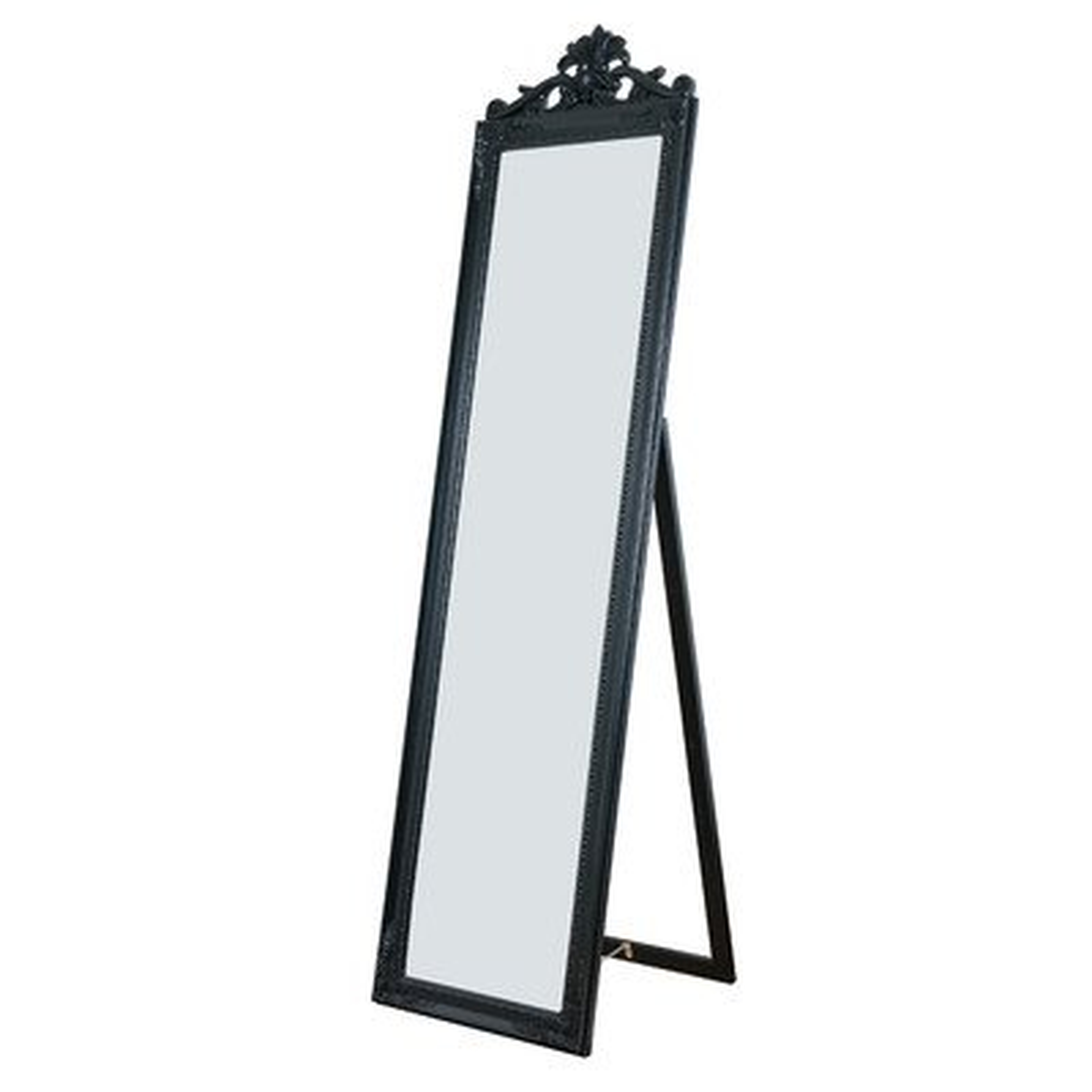 Antiqued Wood Standing Wall Mirror - Wayfair
