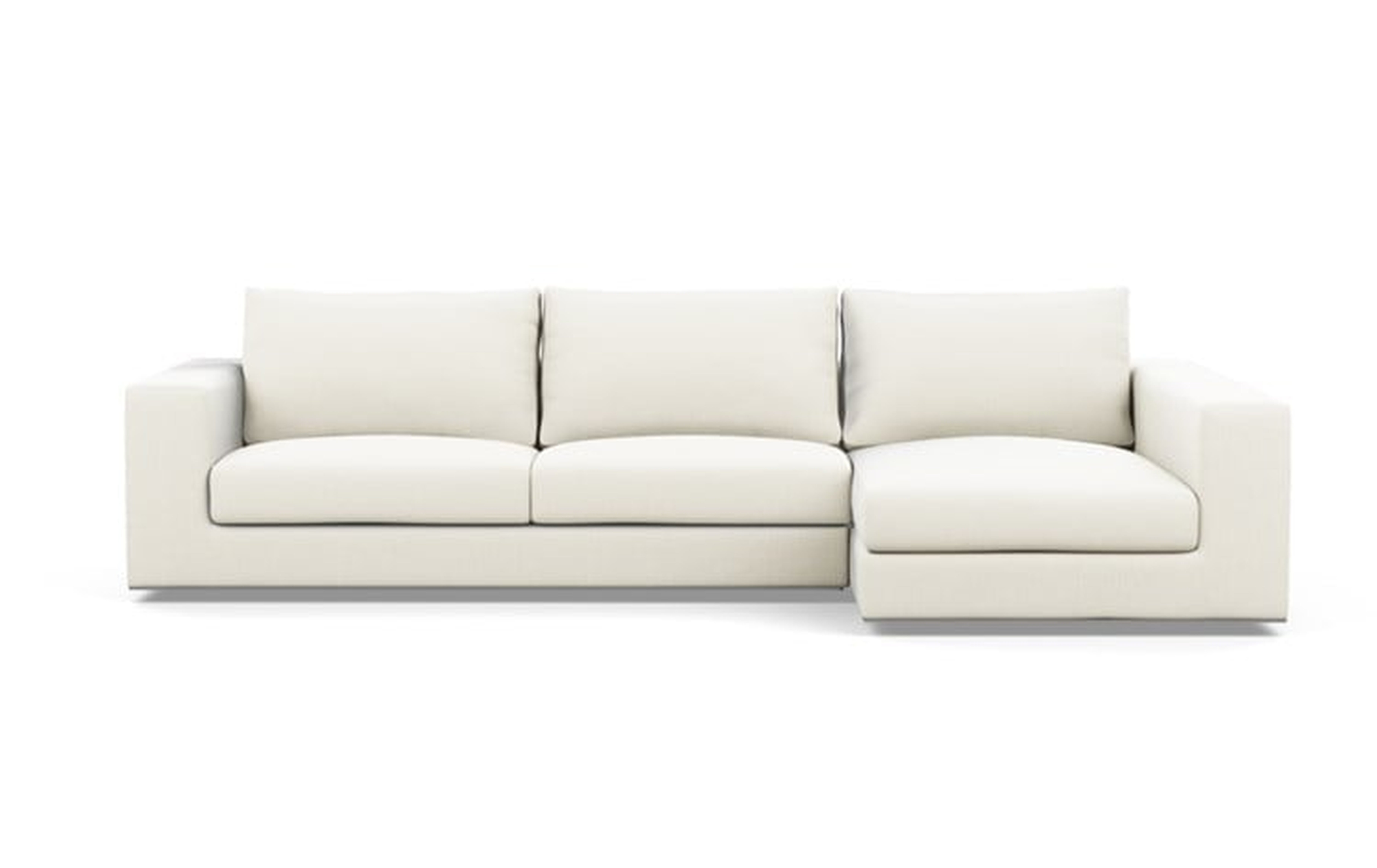 WALTERS Sectional Sofa with Right Chaise - Ivory - Interior Define