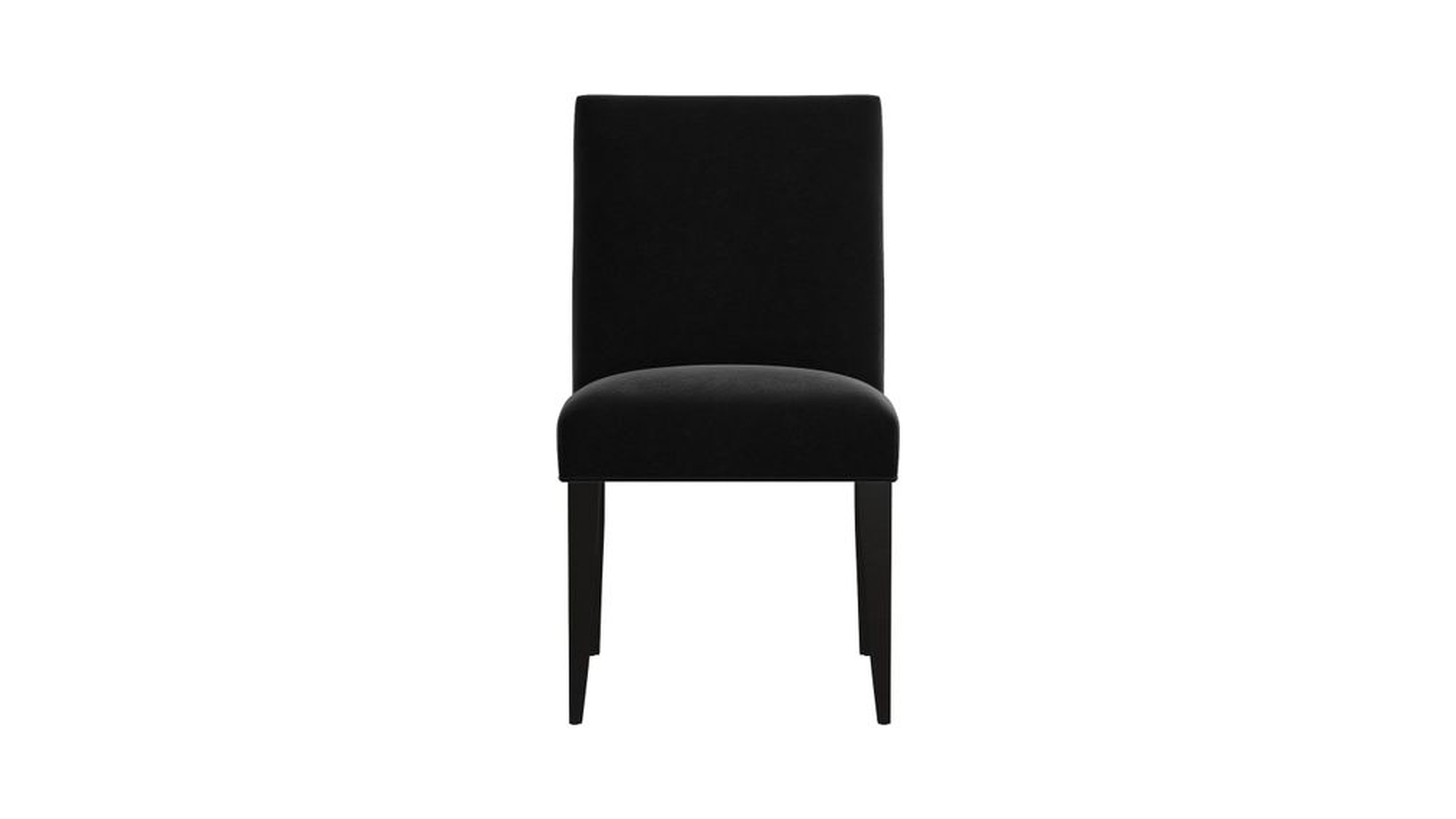 Miles Upholstered Dining Chair - View,Black / blac legs - Crate and Barrel