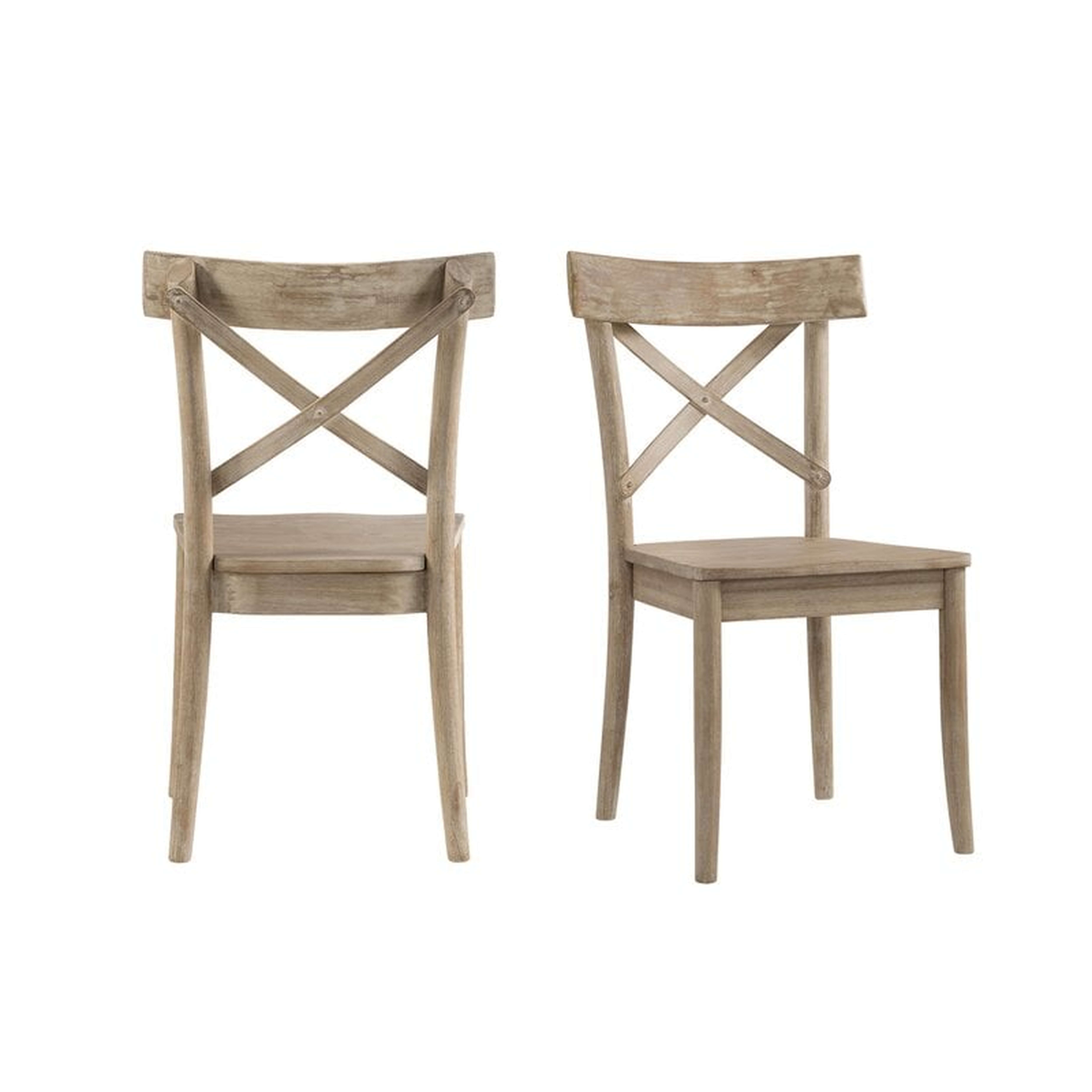 Eugley Cross Back Side Chair in Natural, Set of 2 - Wayfair