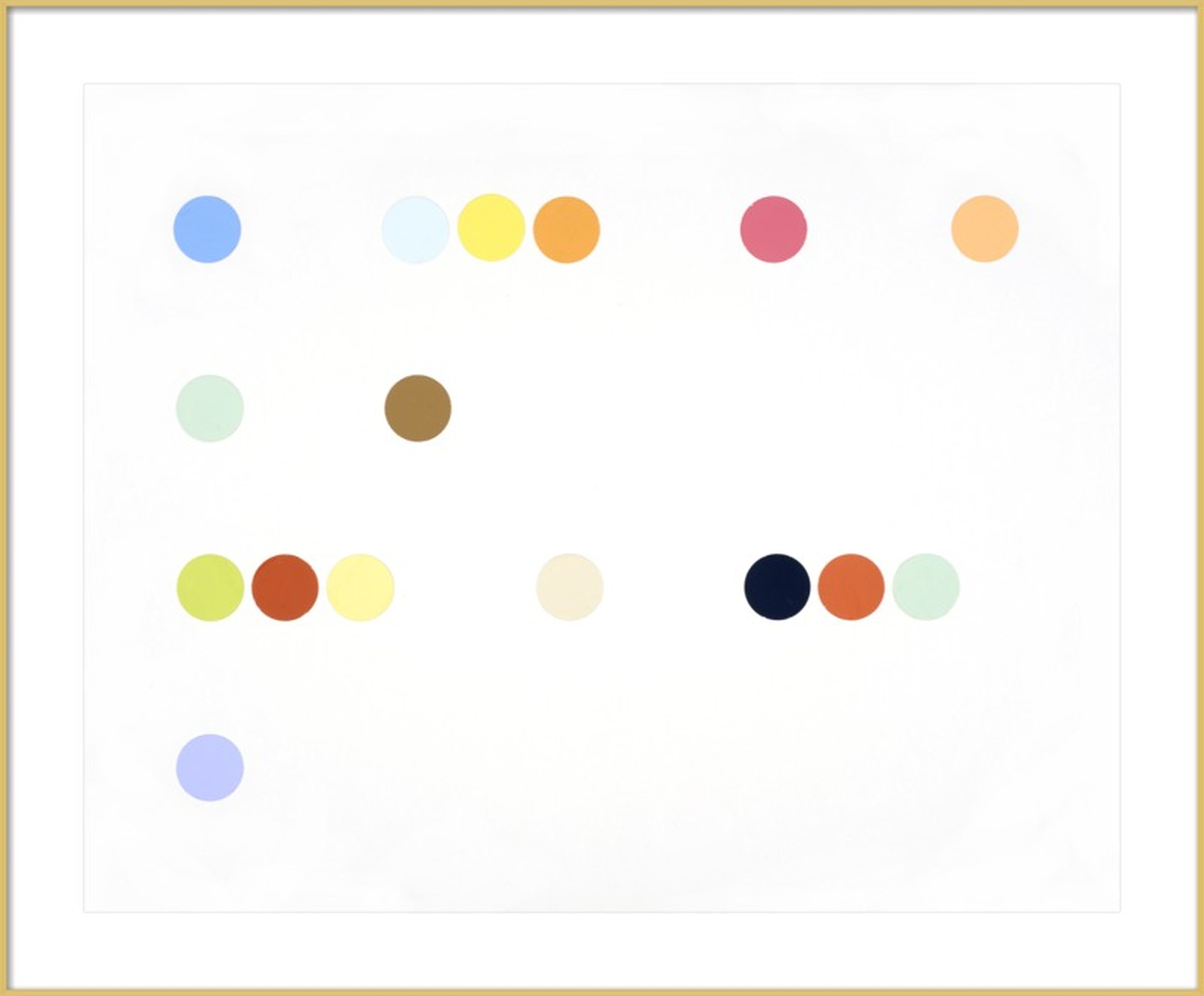 Dots (Like) - 44x36 - Frosted Gold Metal Frame with Matte - Artfully Walls
