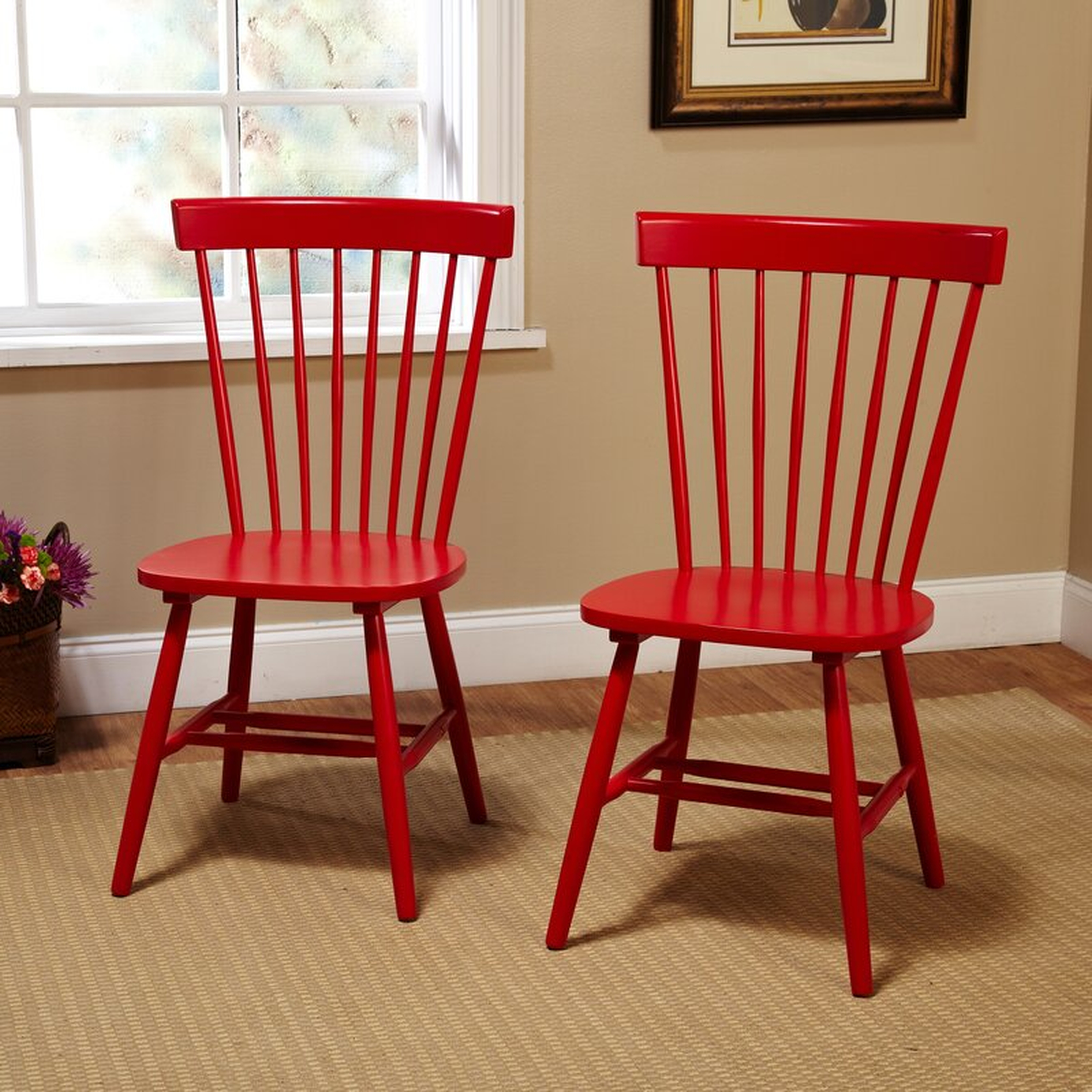 Roudebush Solid Wood Dining Chair / Set of 2 / Red - Birch Lane