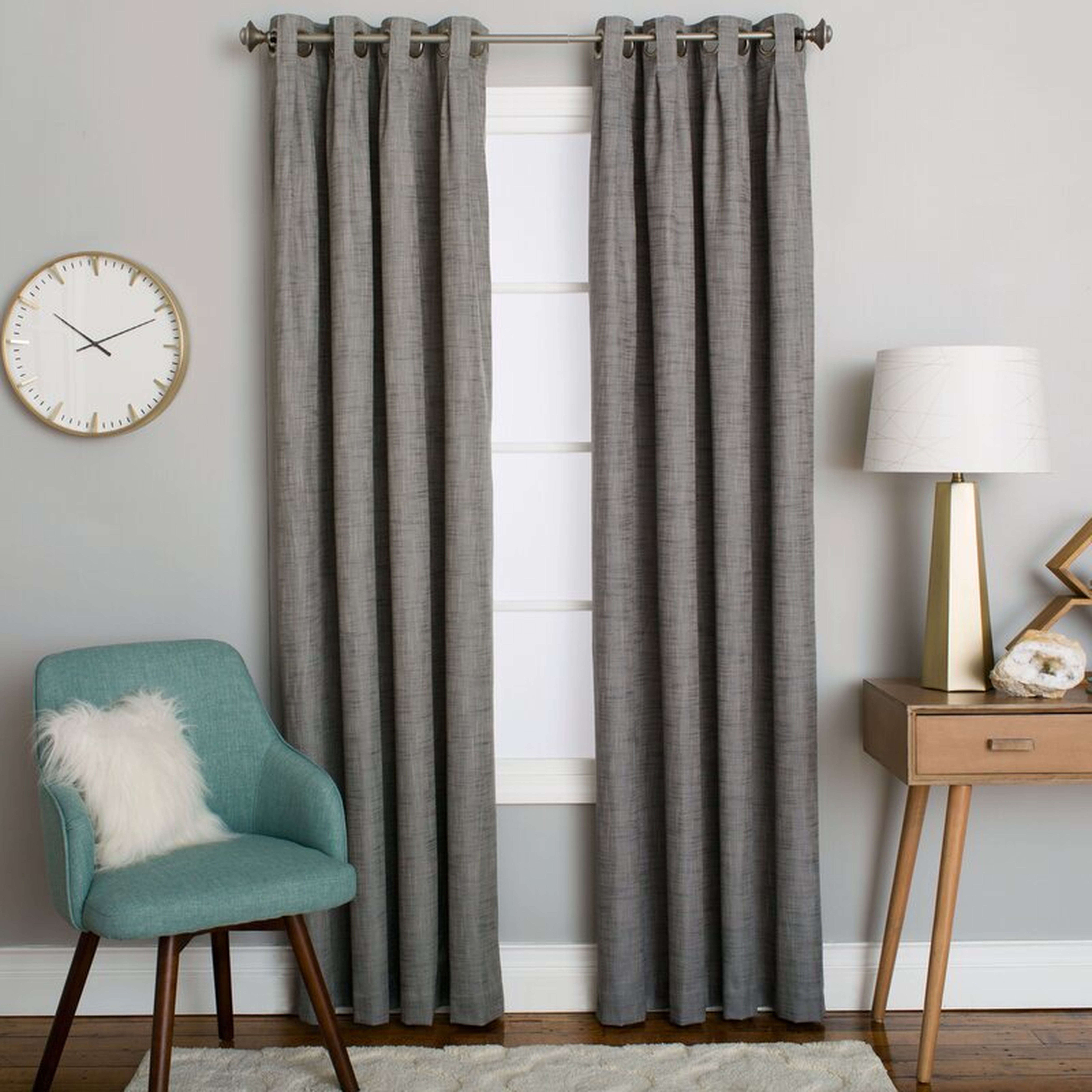 Mentzer Solid Room Darkening Thermal Grommet Curtains/Drapes - Birch Lane