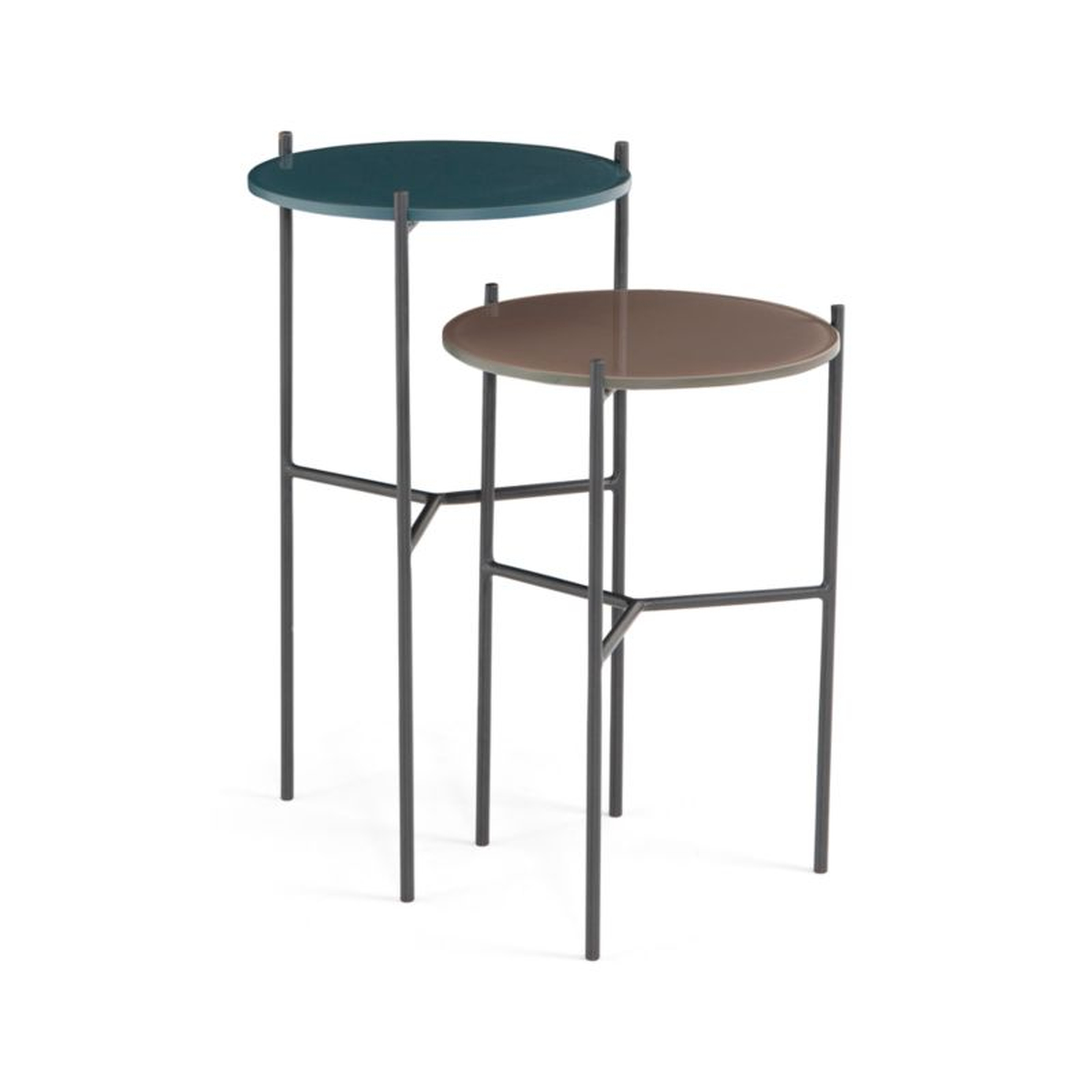 Maylan Painted Glass End Tables, Set of 2 - Crate and Barrel
