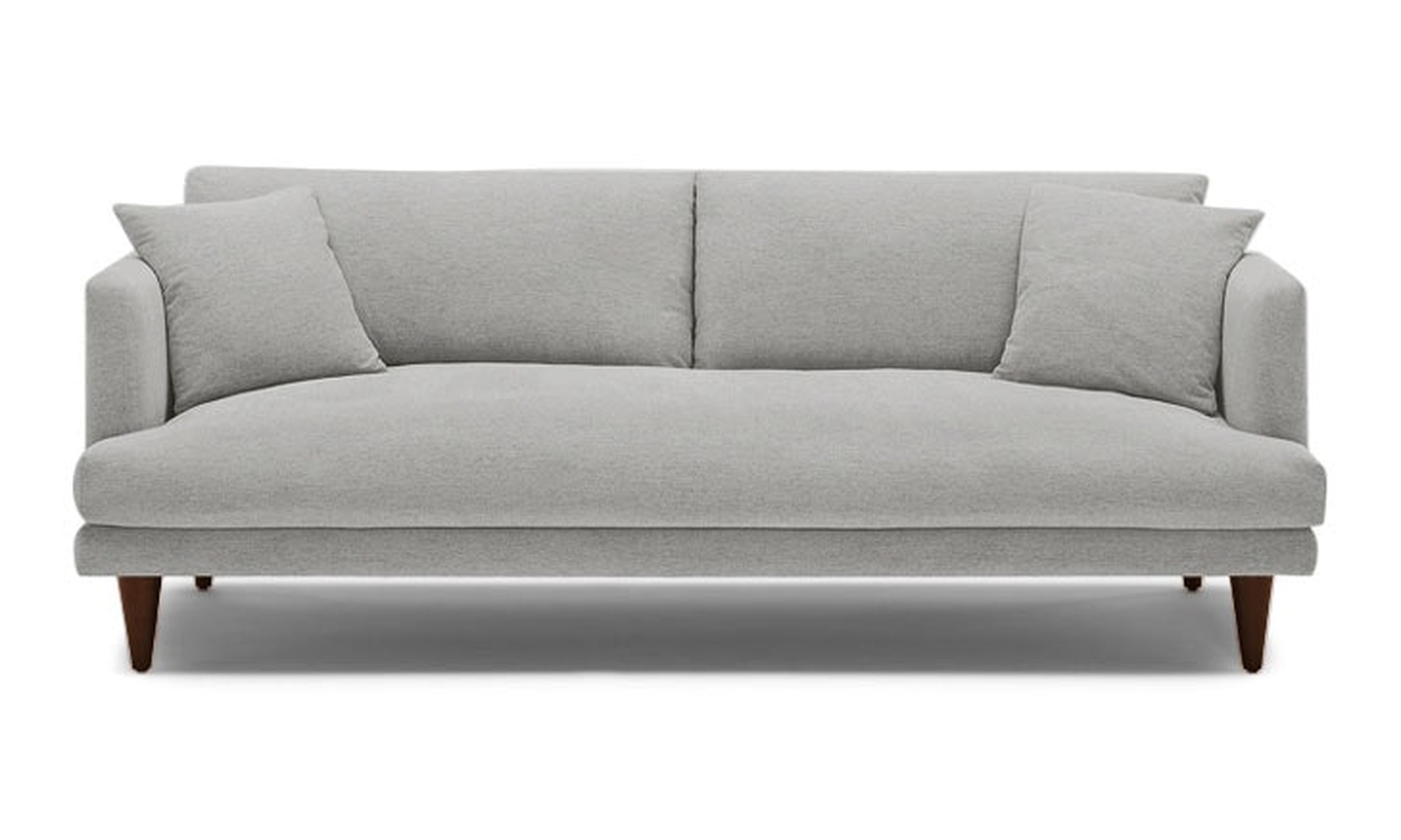 Gray Lewis Mid Century Modern Sofa - Sunbrella Premier Fog - Medium - Cone Legs - Joybird