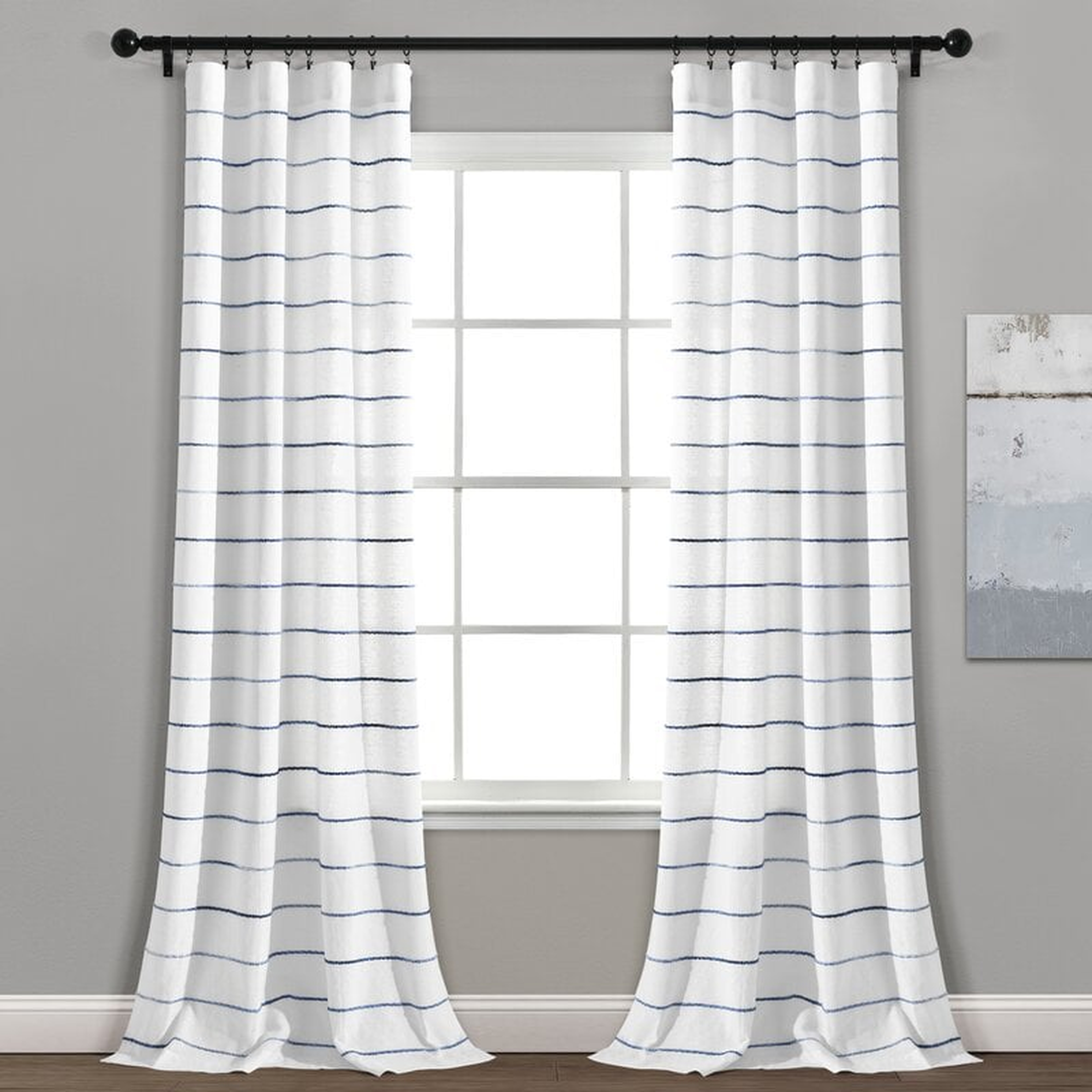 Damarcus Striped Semi-Sheer Curtain Panels (Set of 2) - Wayfair