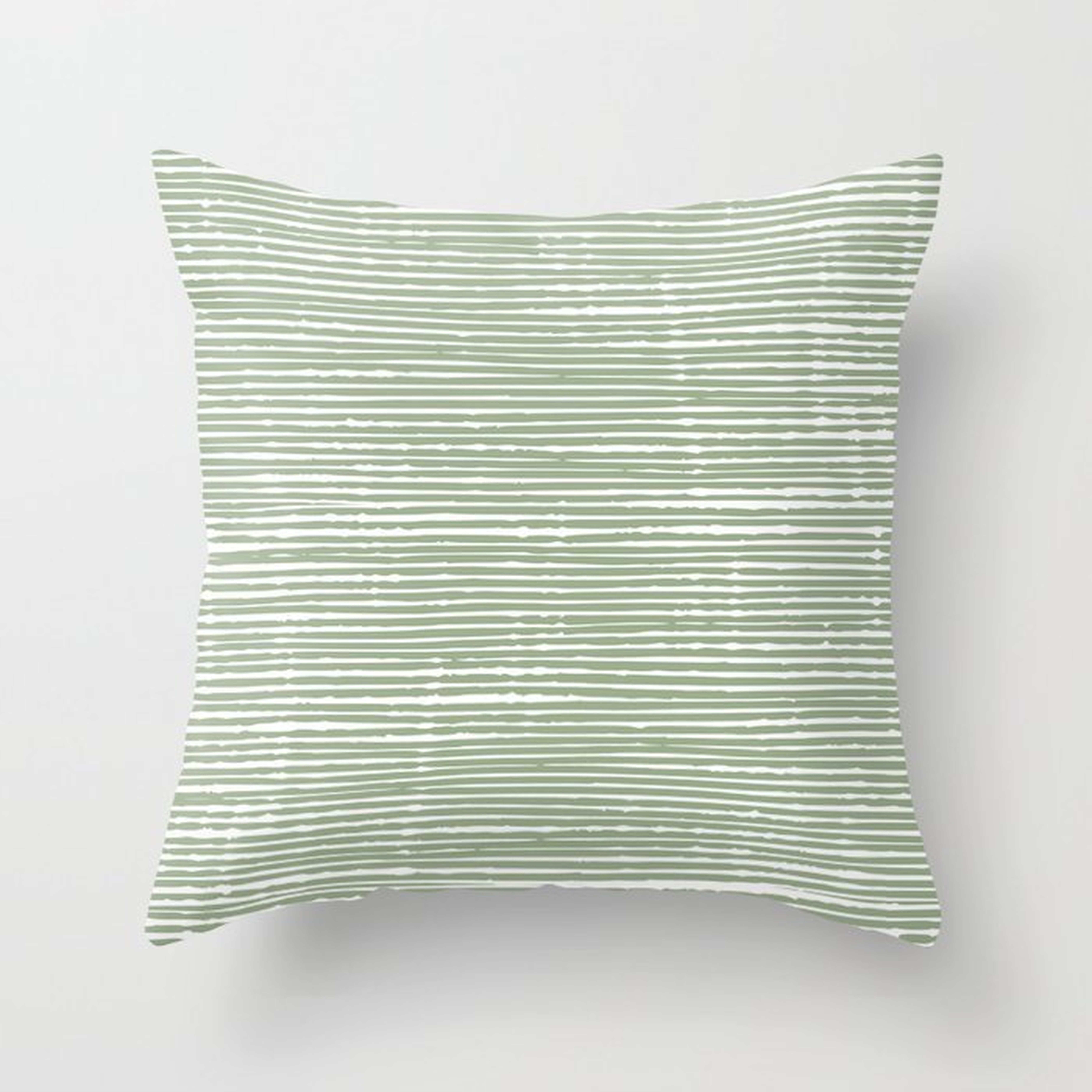 Stripes, Mudcloth, Sage Green, Boho Wall Art Throw Pillow - Society6