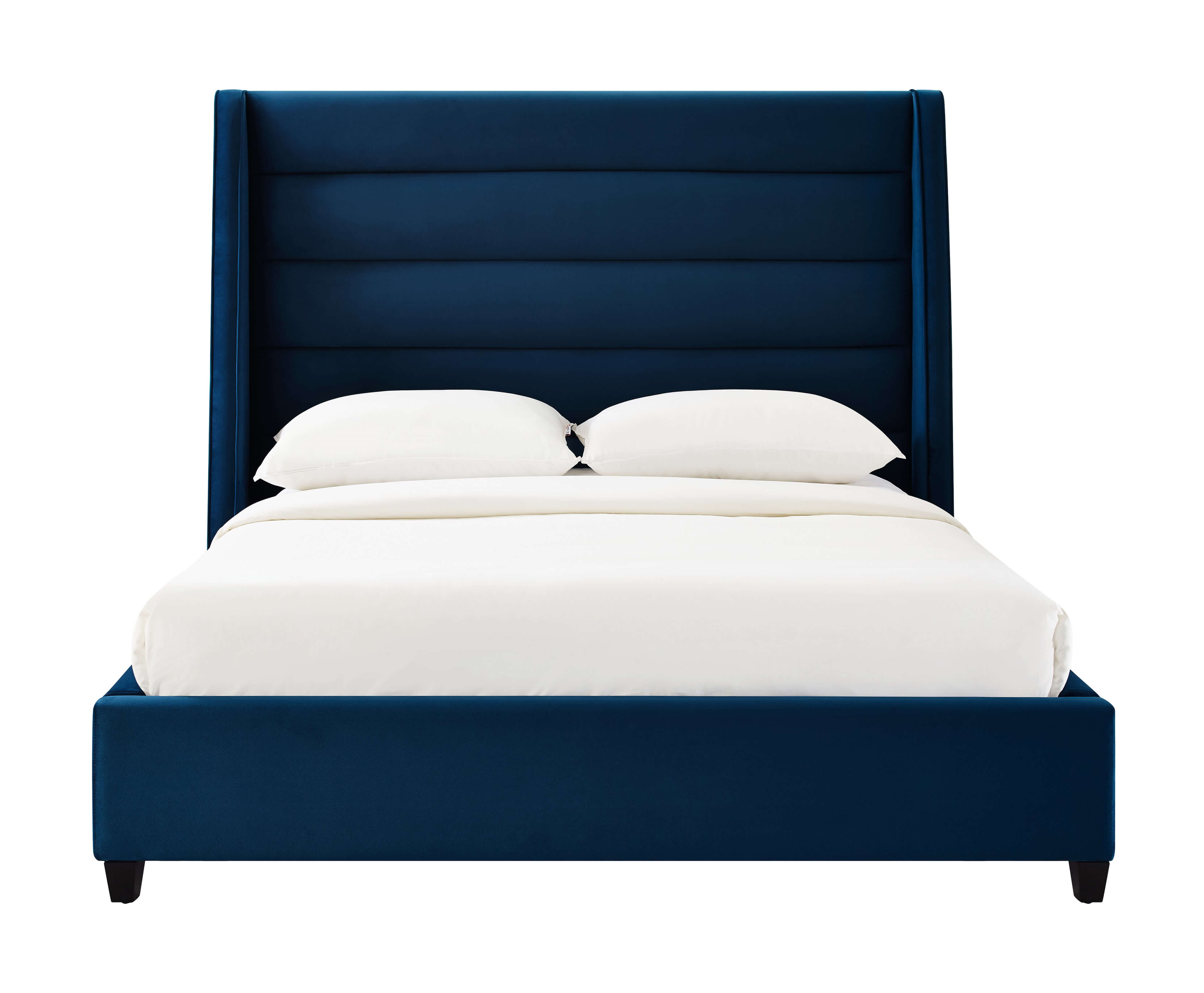 Alana Navy Velvet Bed in King - TOV FURNITURE