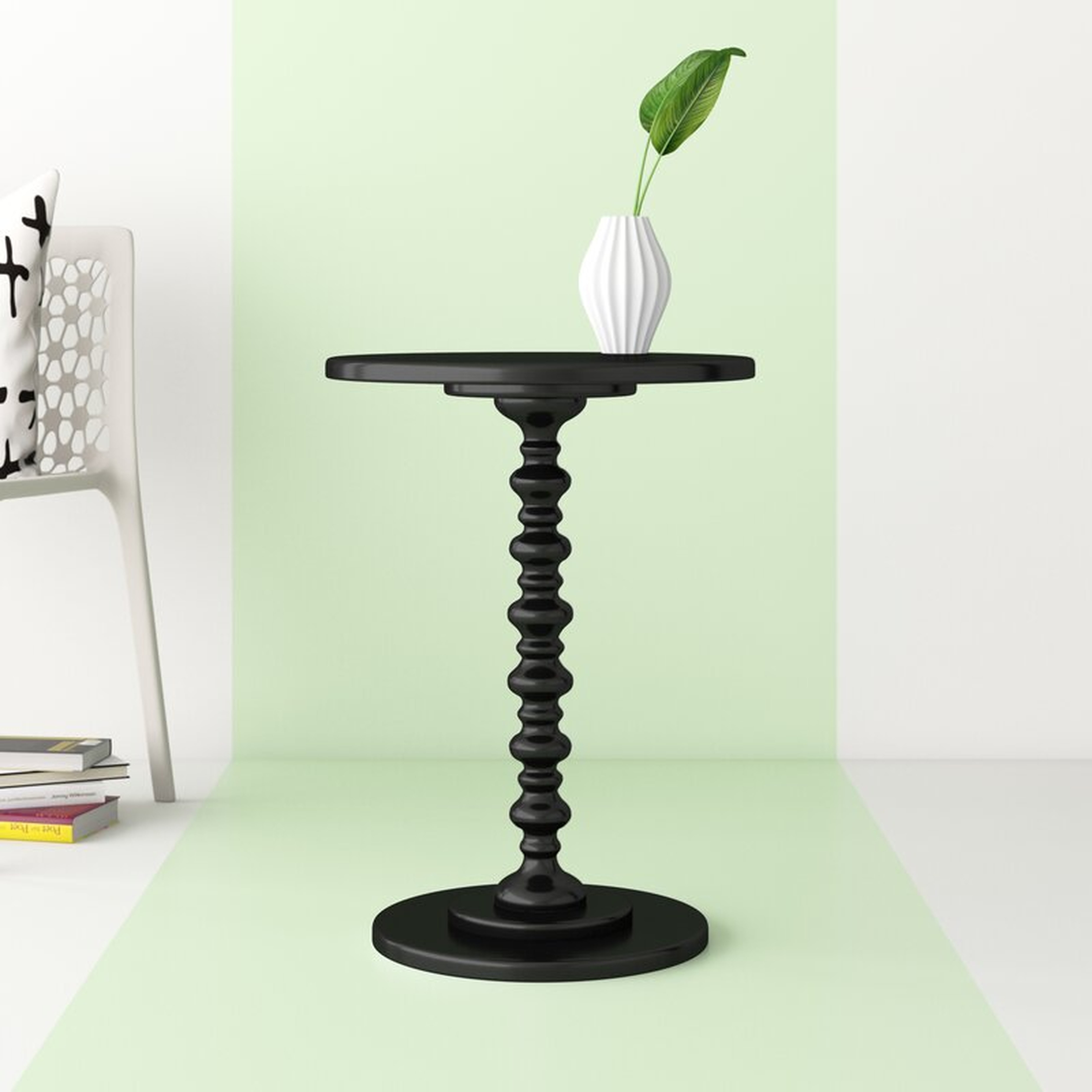 Black Mako Pedestal End Table - Wayfair