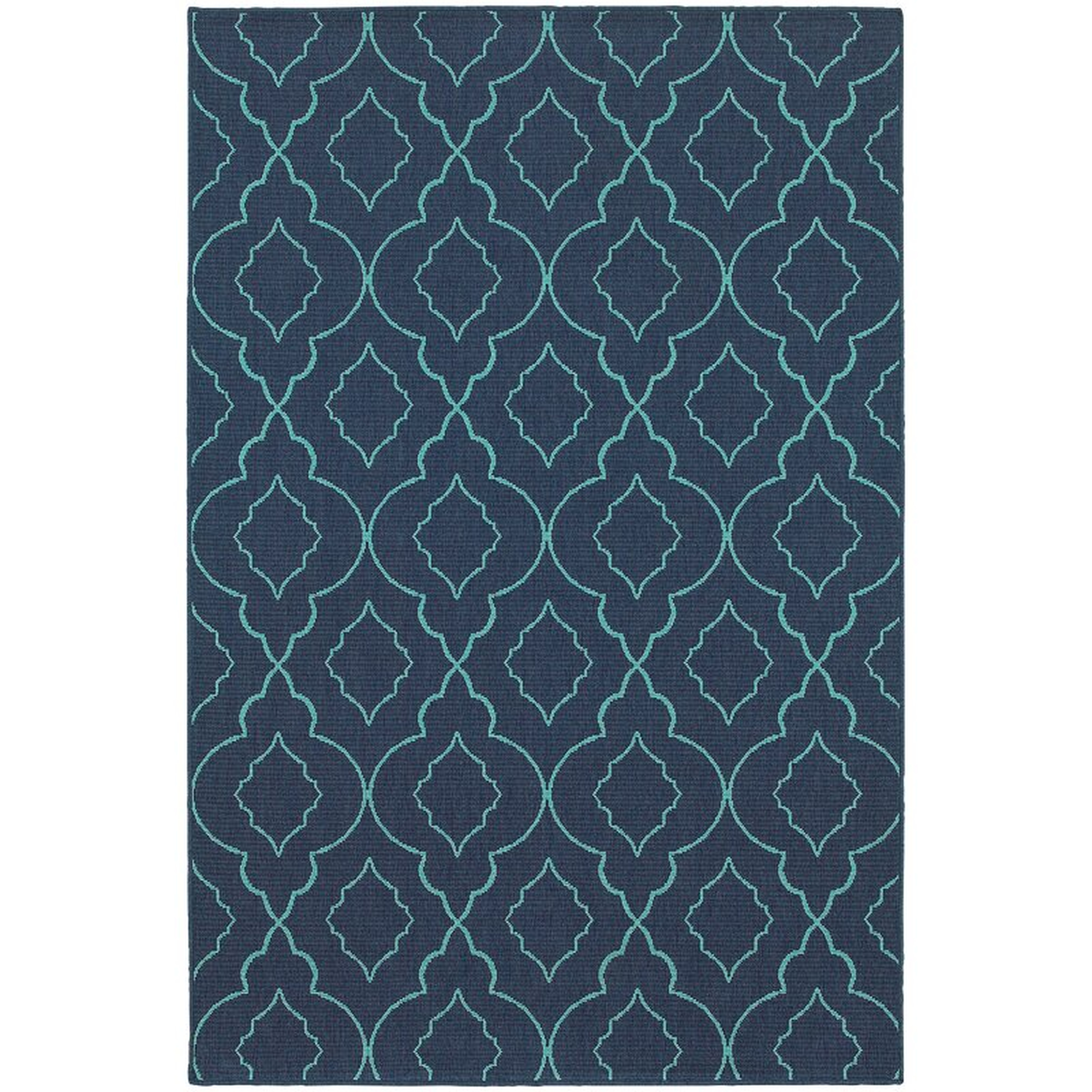 Kailani Geometric Navy Indoor / Outdoor Area Rug - Wayfair