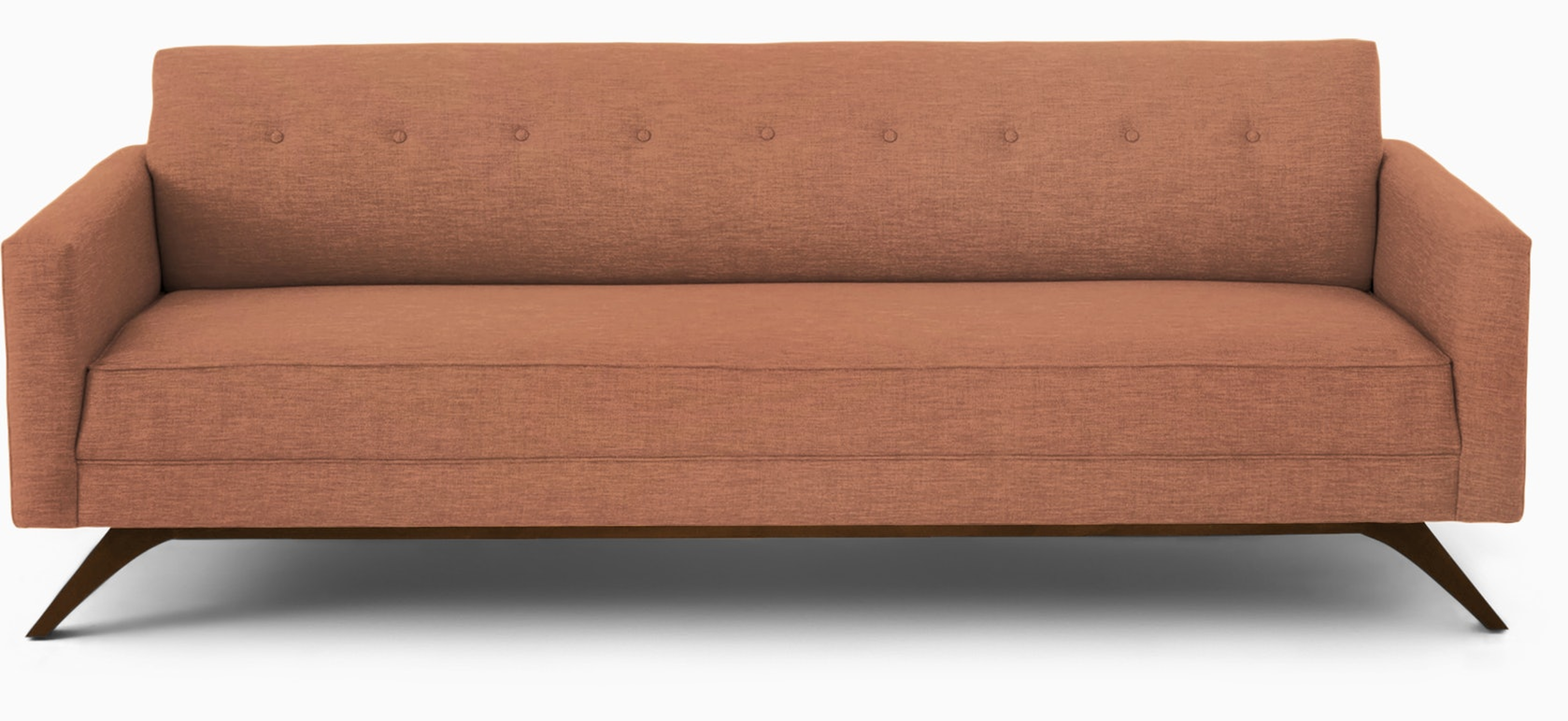 Modern Sofa - Roddy Mid Century Couch - Plush Terra Rose - Coffee Bean - Joybird