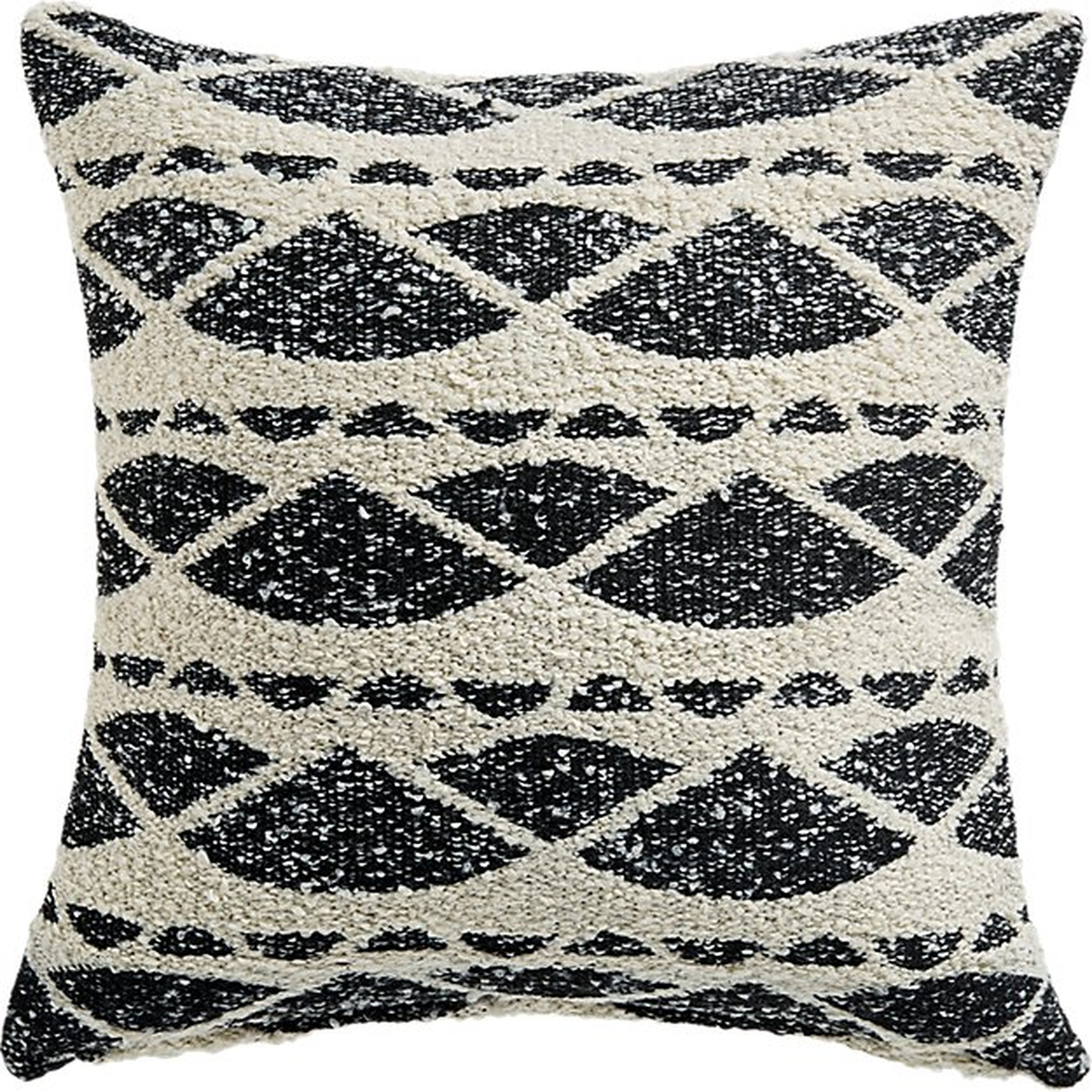 23" HAZEL BLACK AND WHITE BOUCLE PILLOW WITH DOWN-ALTERNATIVE INSERT - CB2
