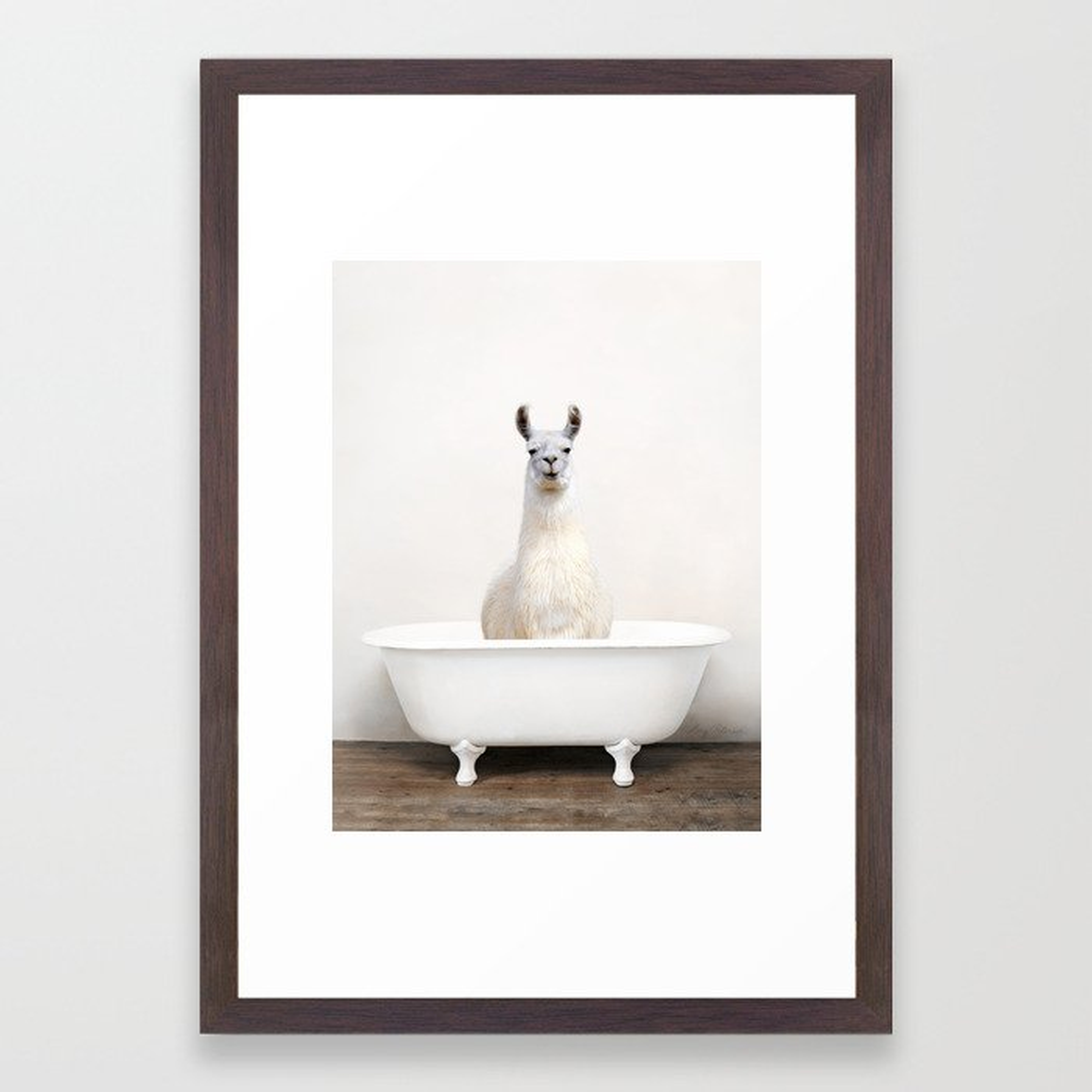 llama Bath (c) Framed Art Print - Society6