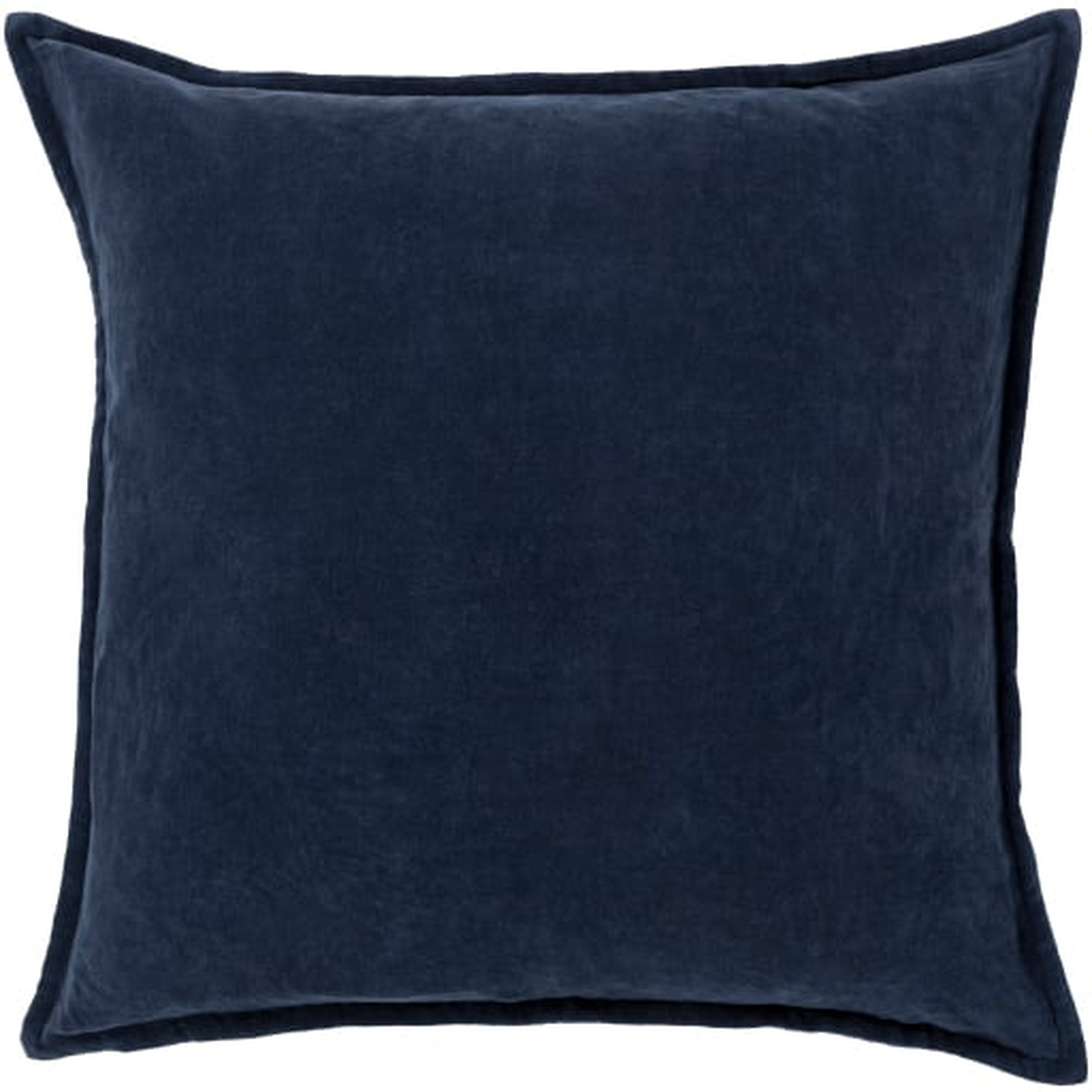 Cotton Velvet Pillow with Polyester Insert, Navy, 20'' x 20'' - Surya
