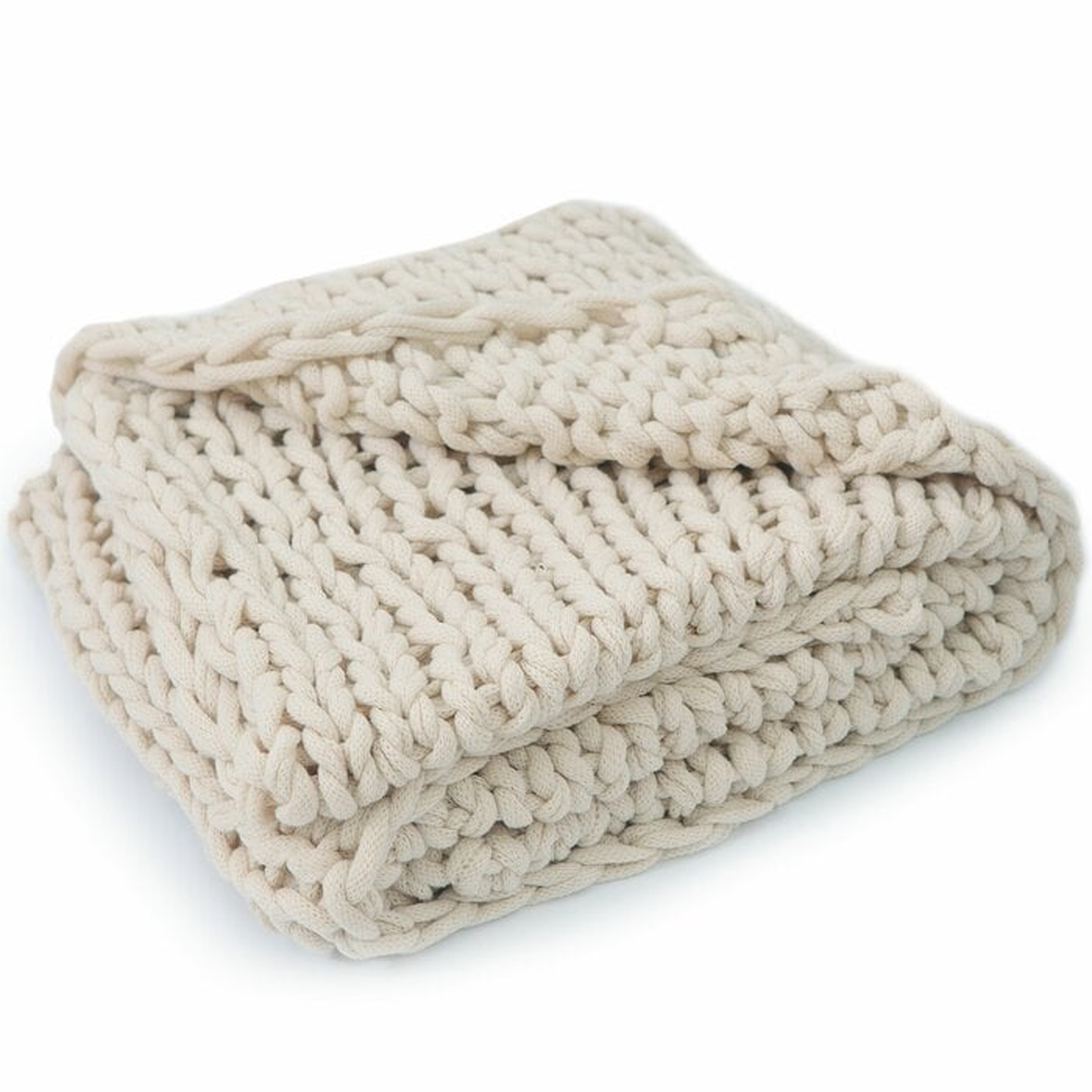 Brister Chunky Cable Knit Throw - taupe - Wayfair