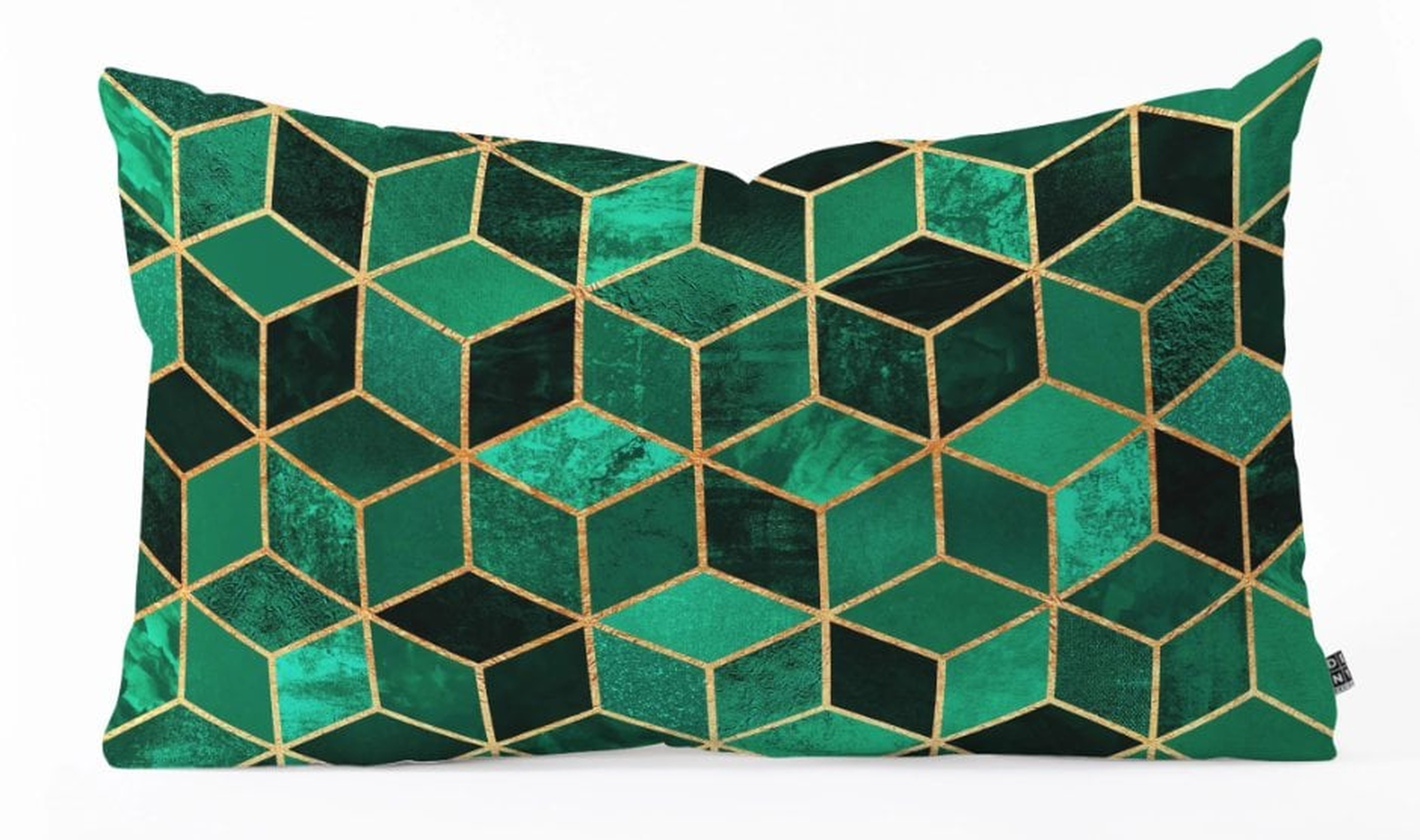 Emerald Cubes - 23" x 14" - green - Wander Print Co.