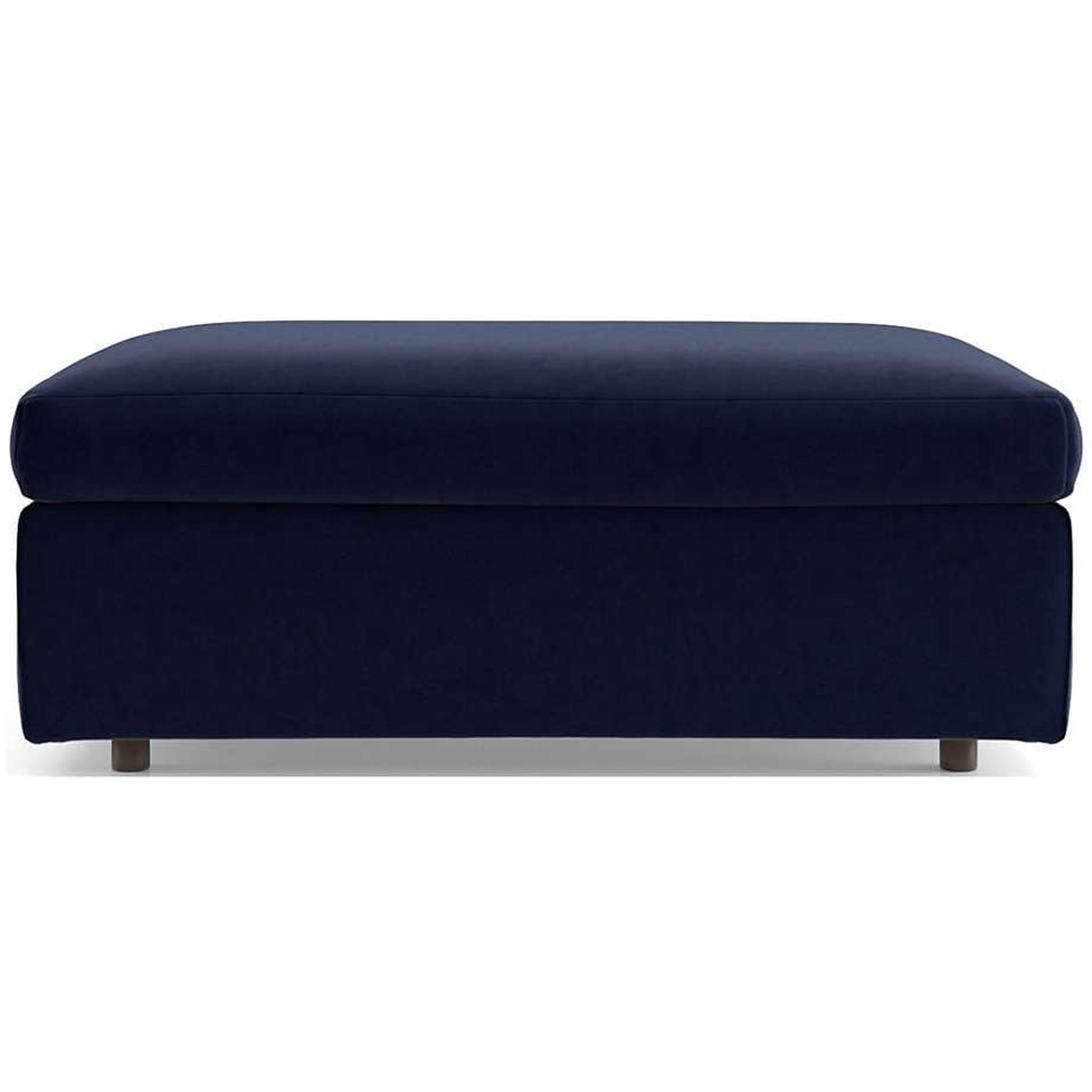 Barrett Ottoman and a Half, View, Navy - Crate and Barrel