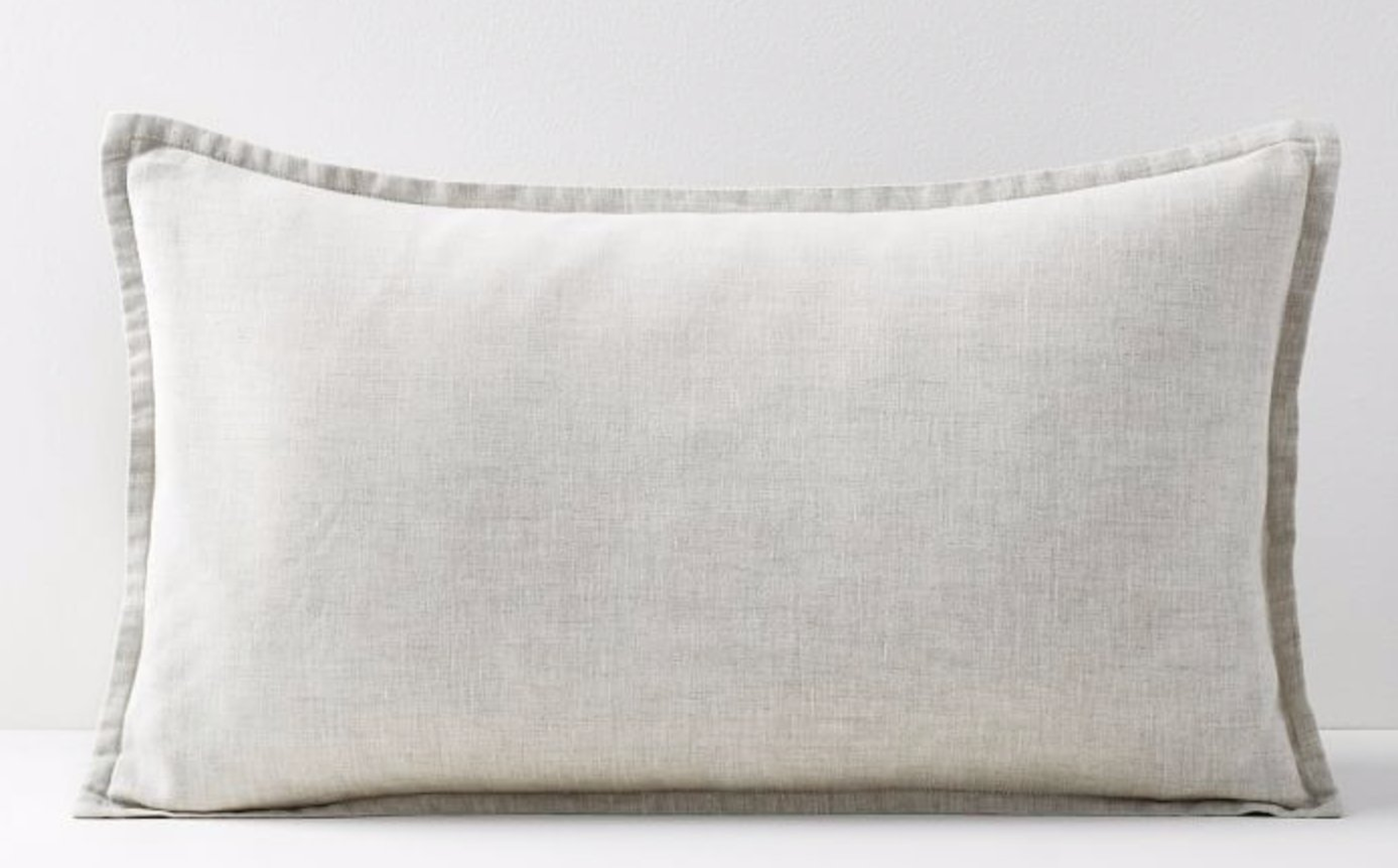 Belgian Flax Linen Lumbar Pillow Cover, Natural Flax, Fiber Dye, 12"x21" - West Elm