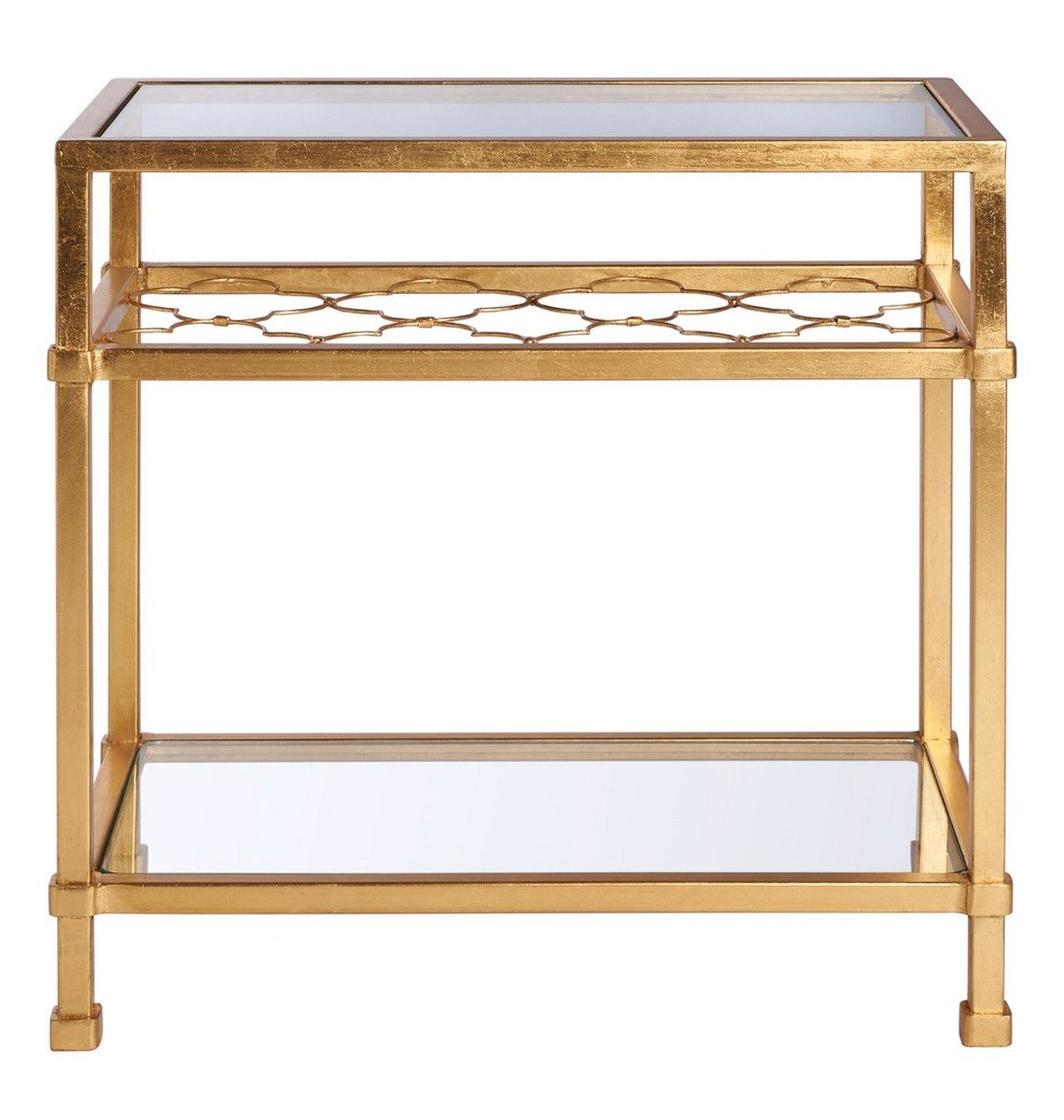 Hanzel Glass Side Table - Gold - Arlo Home - Arlo Home