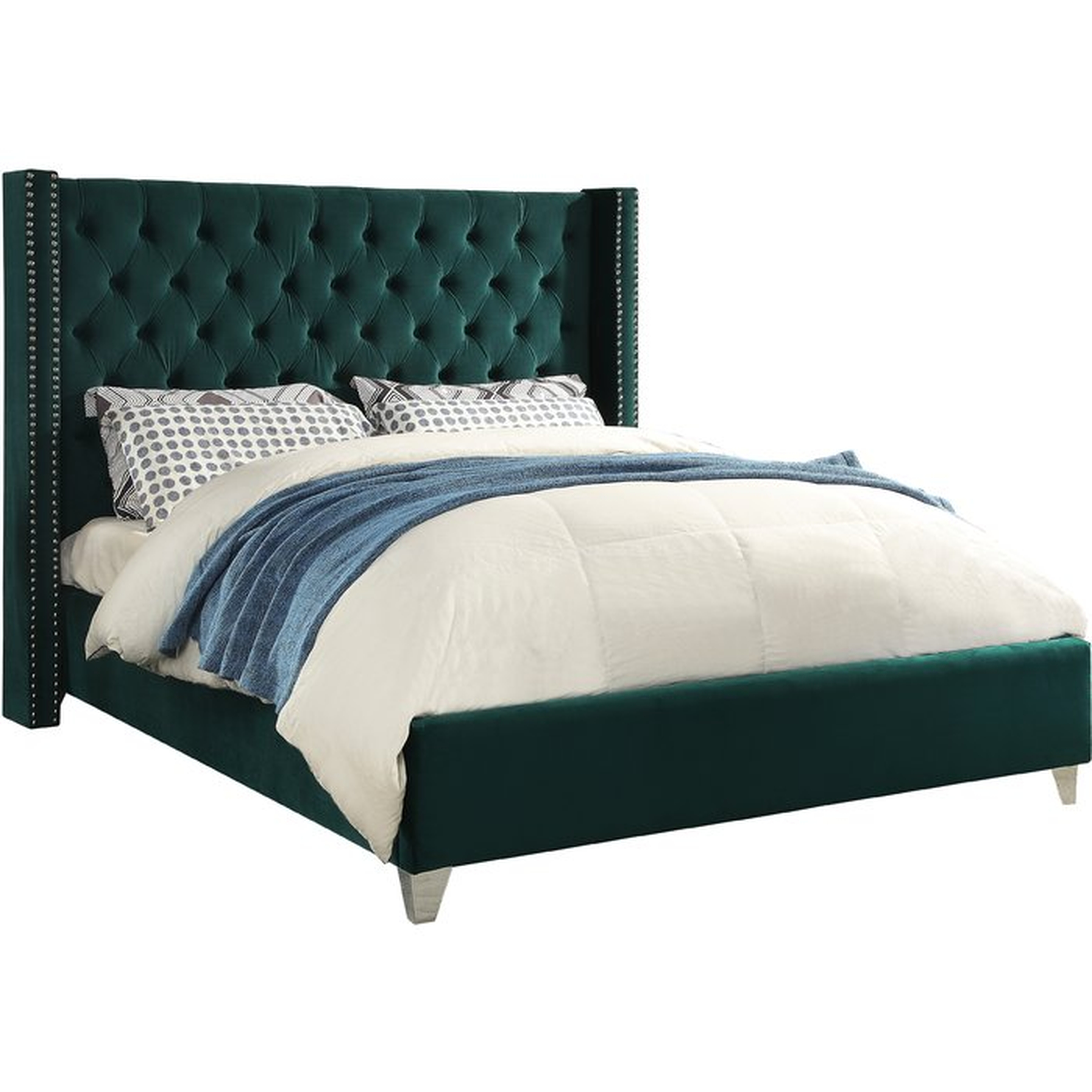 Mounts Upholstered Platform Bed See More by House of Hampton, Green, King - Wayfair