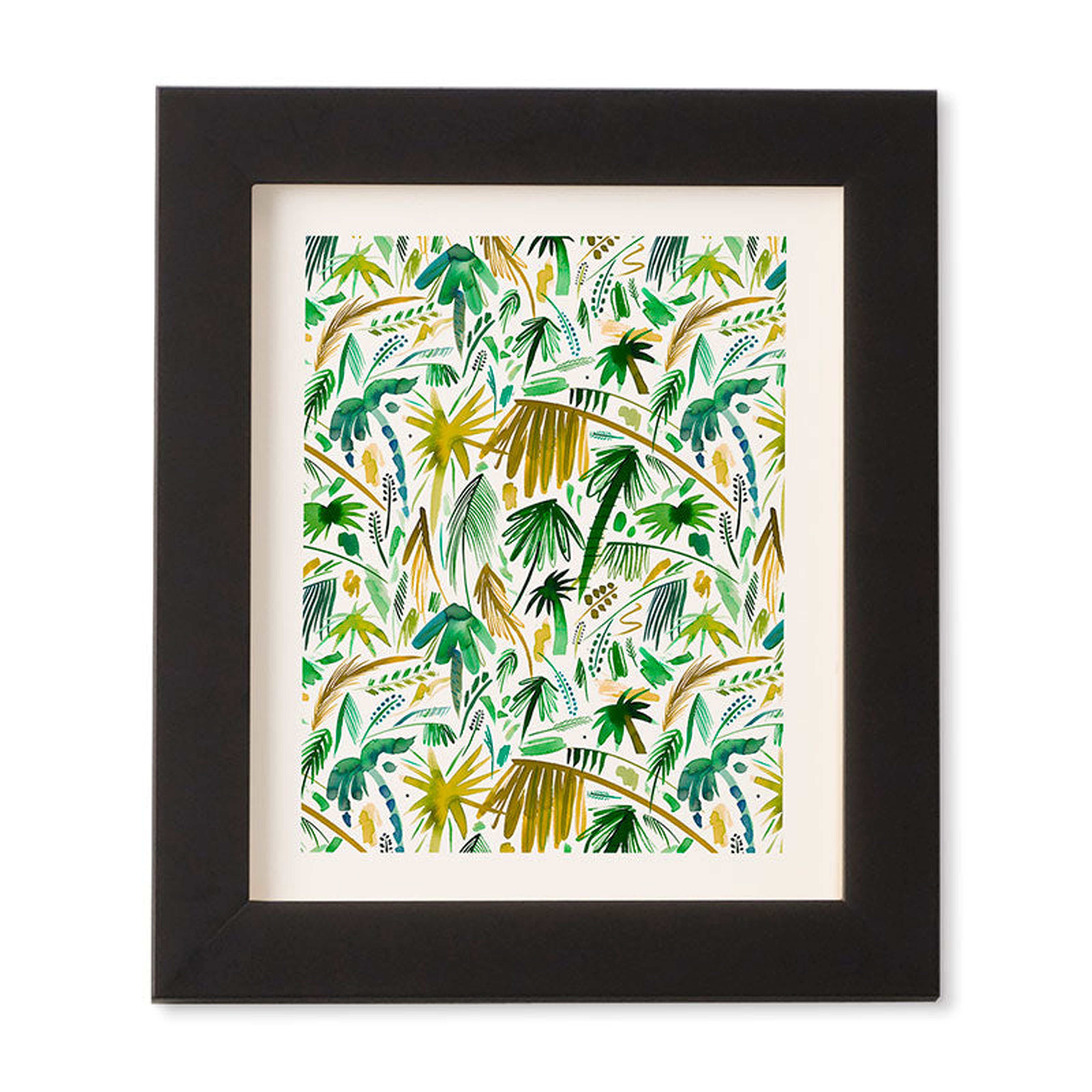 Ninola Design Tropical Expressive Palms Black Framed Wall Art - Wander Print Co.