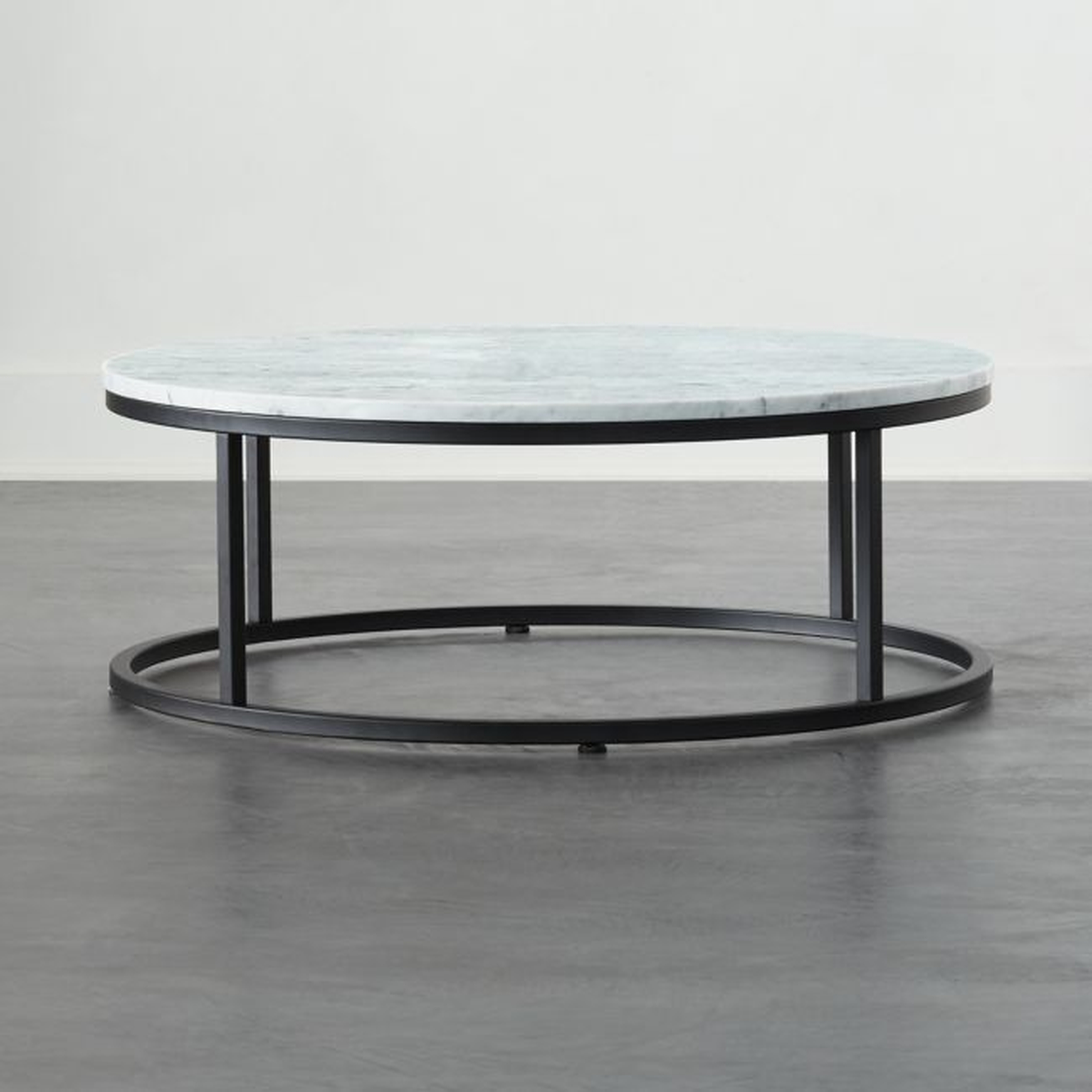 Smart Black Coffee Table with White Marble Top - CB2