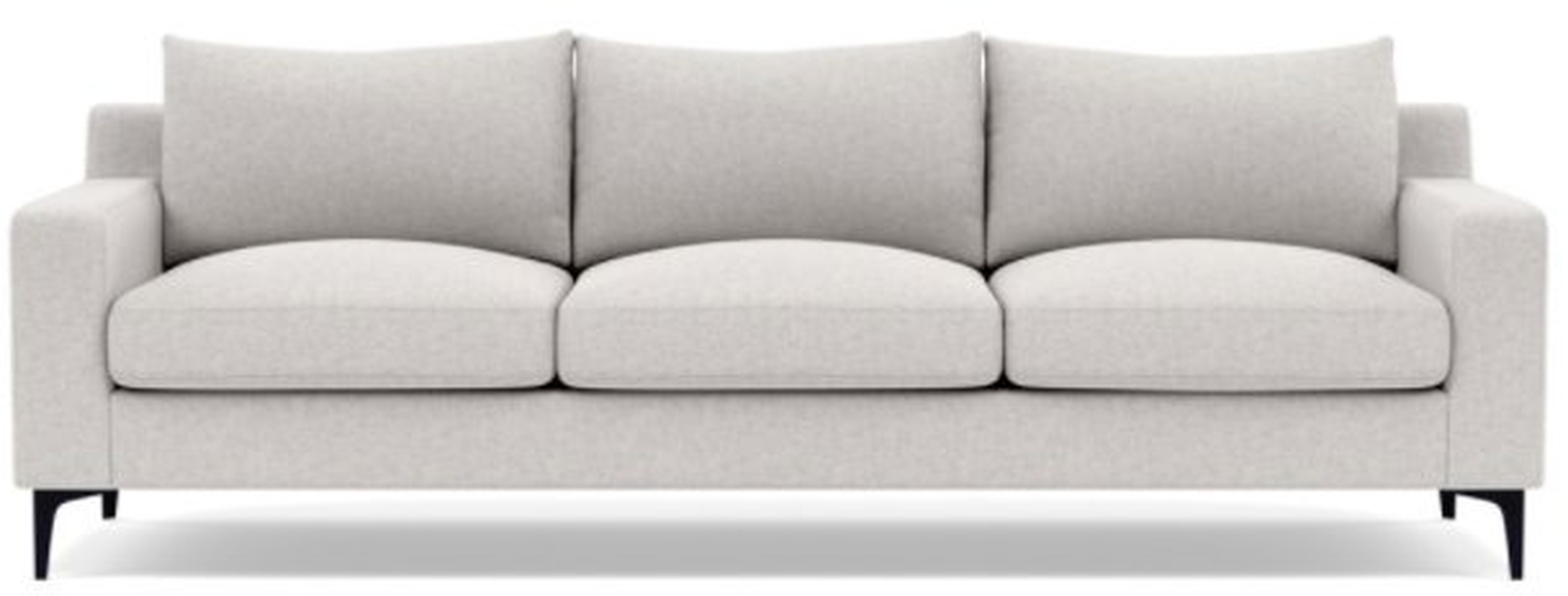 SLOAN 3-Seat Sofa 95" W x 36"D -Pebble - Matte Black Sloan L Leg - Interior Define