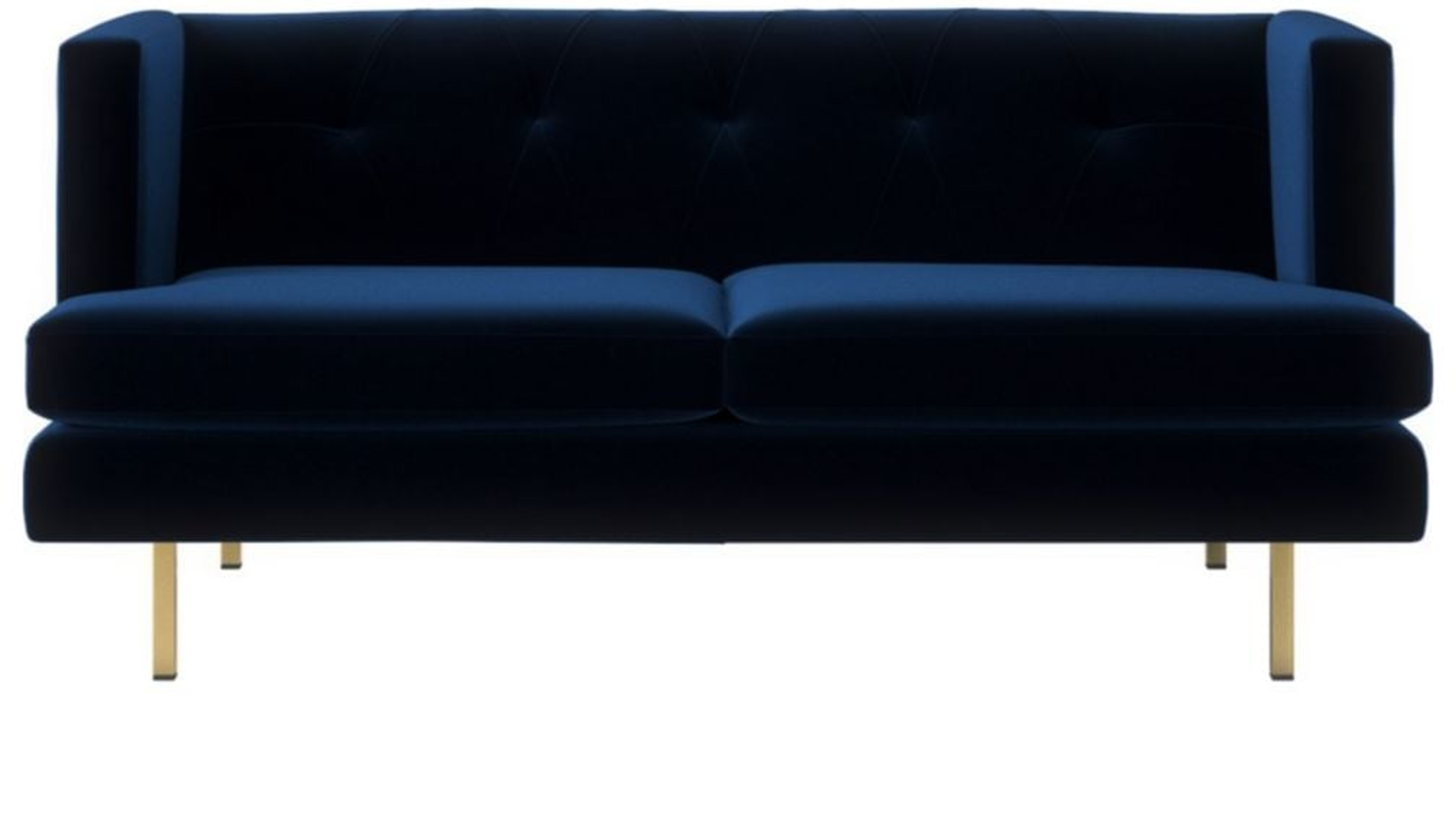 AVEC COMO INDIGO APARTMENT SOFA WITH BRASS LEGS - CB2