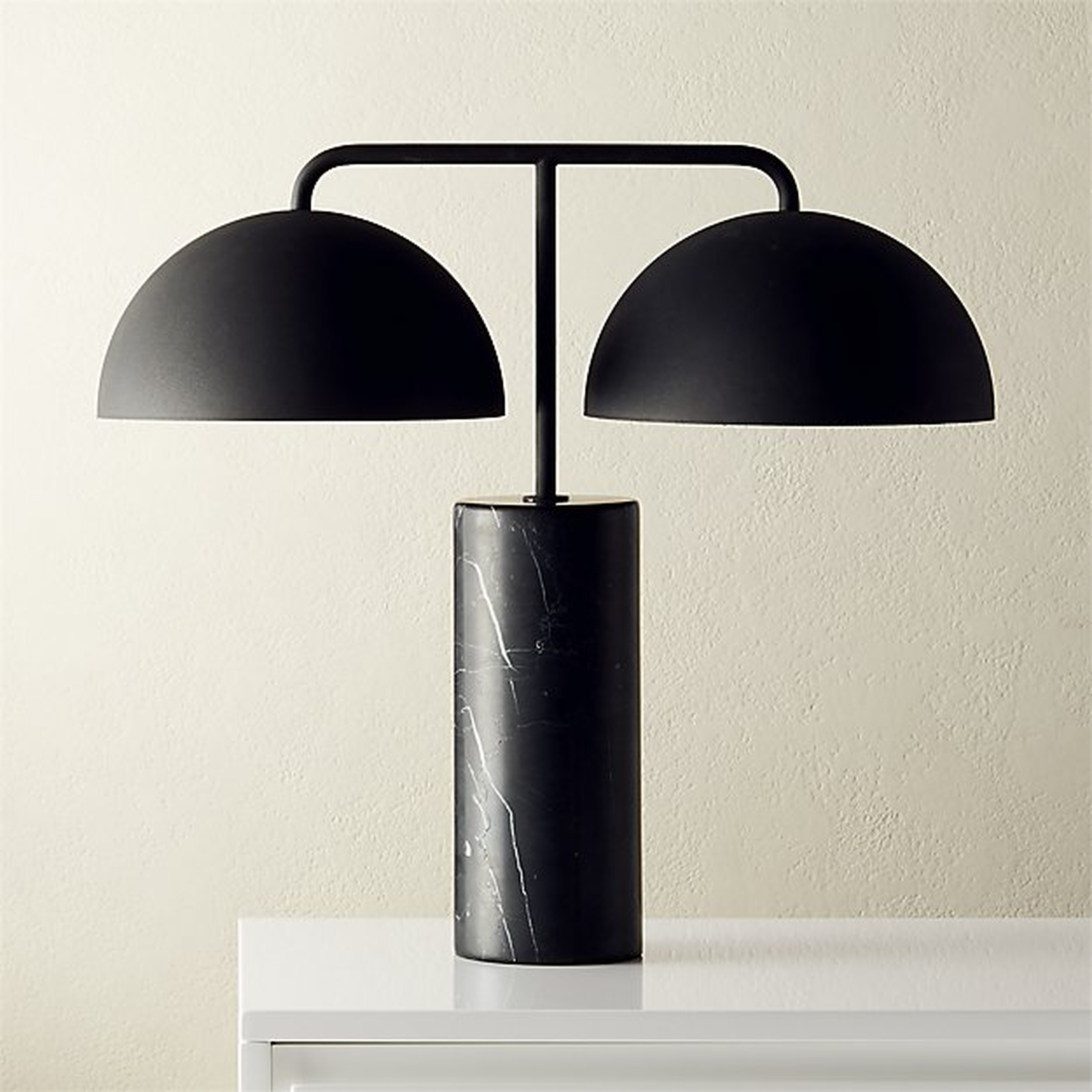 Domes Black Marble Table Lamp - CB2