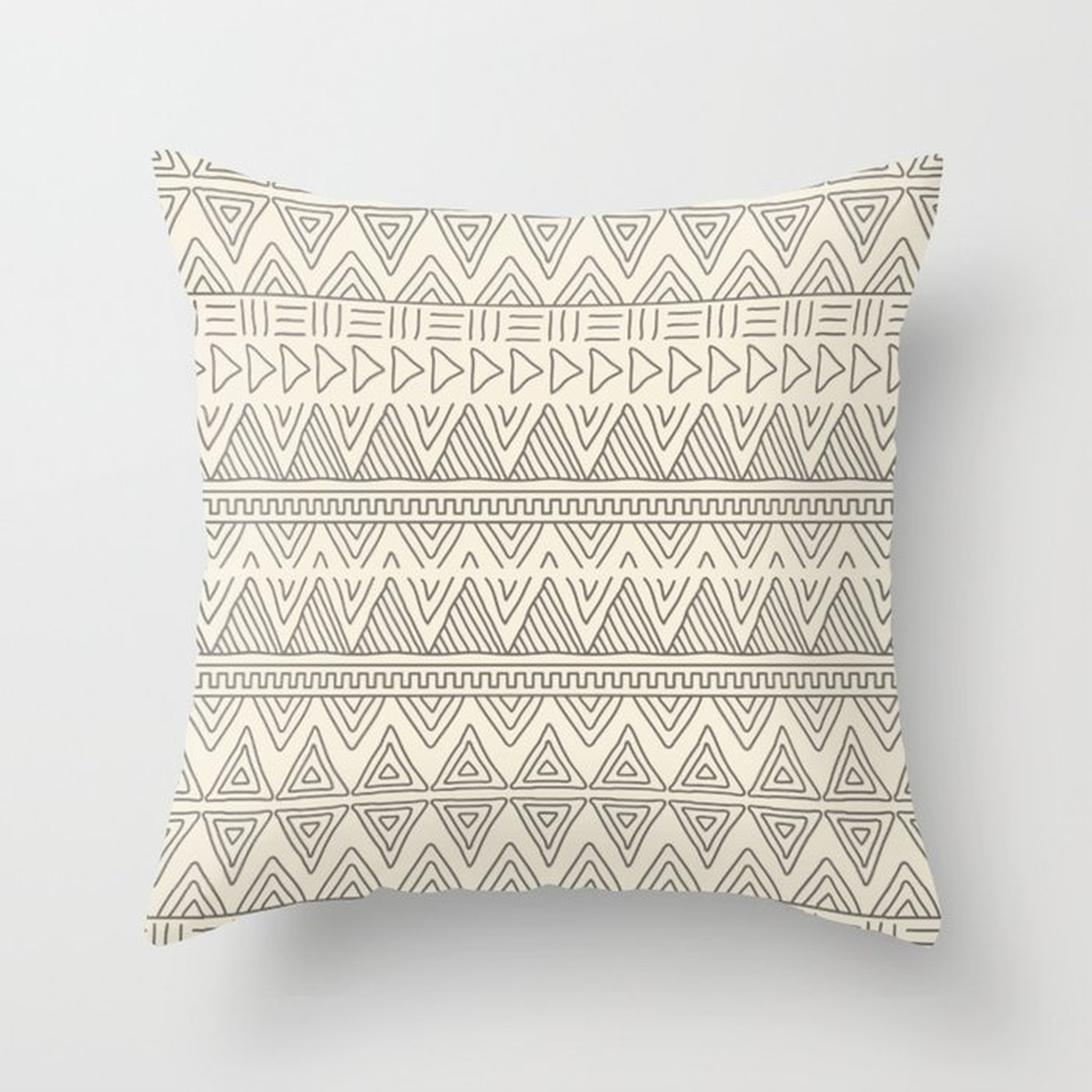 Cream African Mud Cloth Throw Pillow, 16", Indoor with insert - Society6