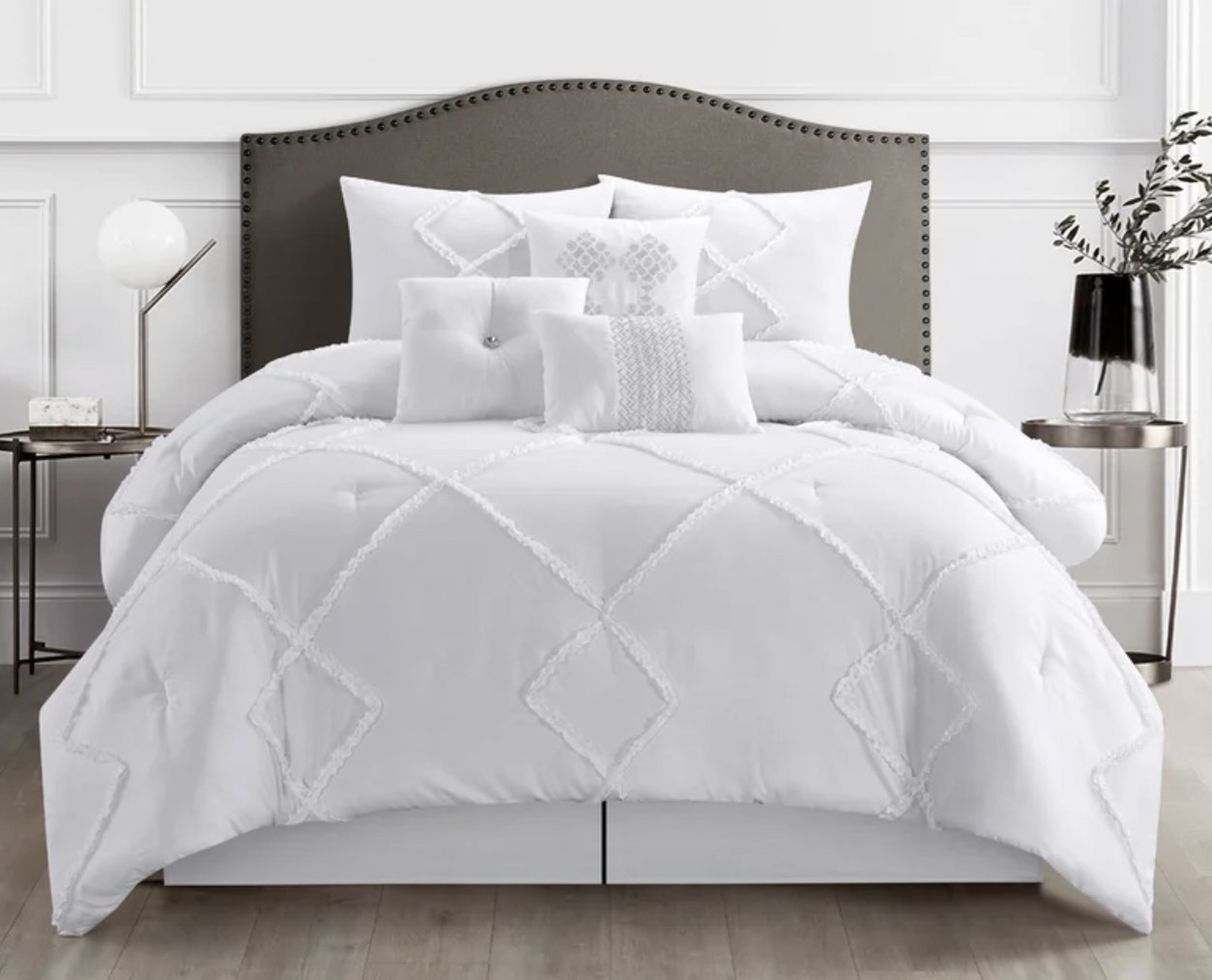 Amundson White Microfiber 7 Piece Comforter Set - Wayfair