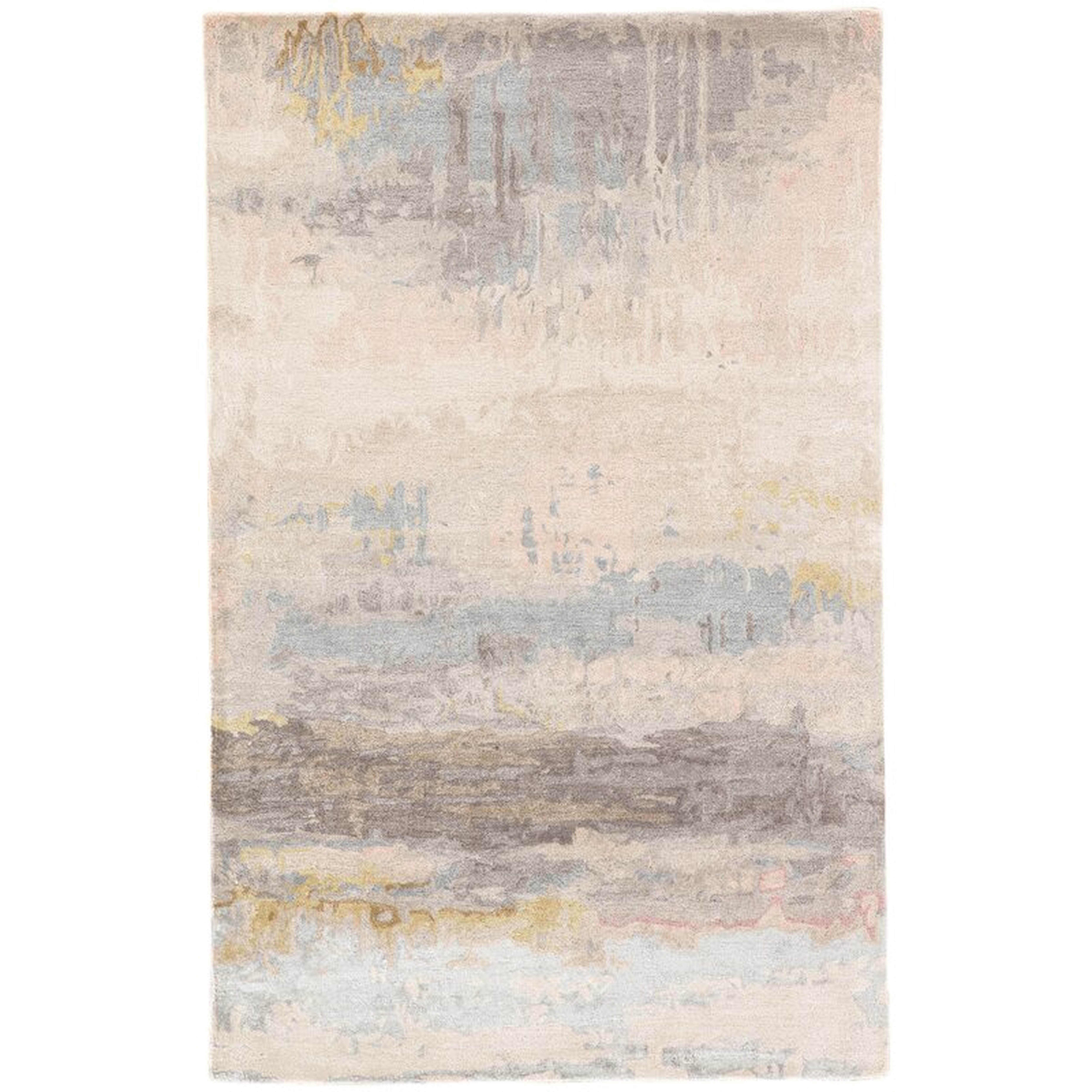 Ilsted Abstract Handmade Tufted Grayish Blue Area Rug - Perigold