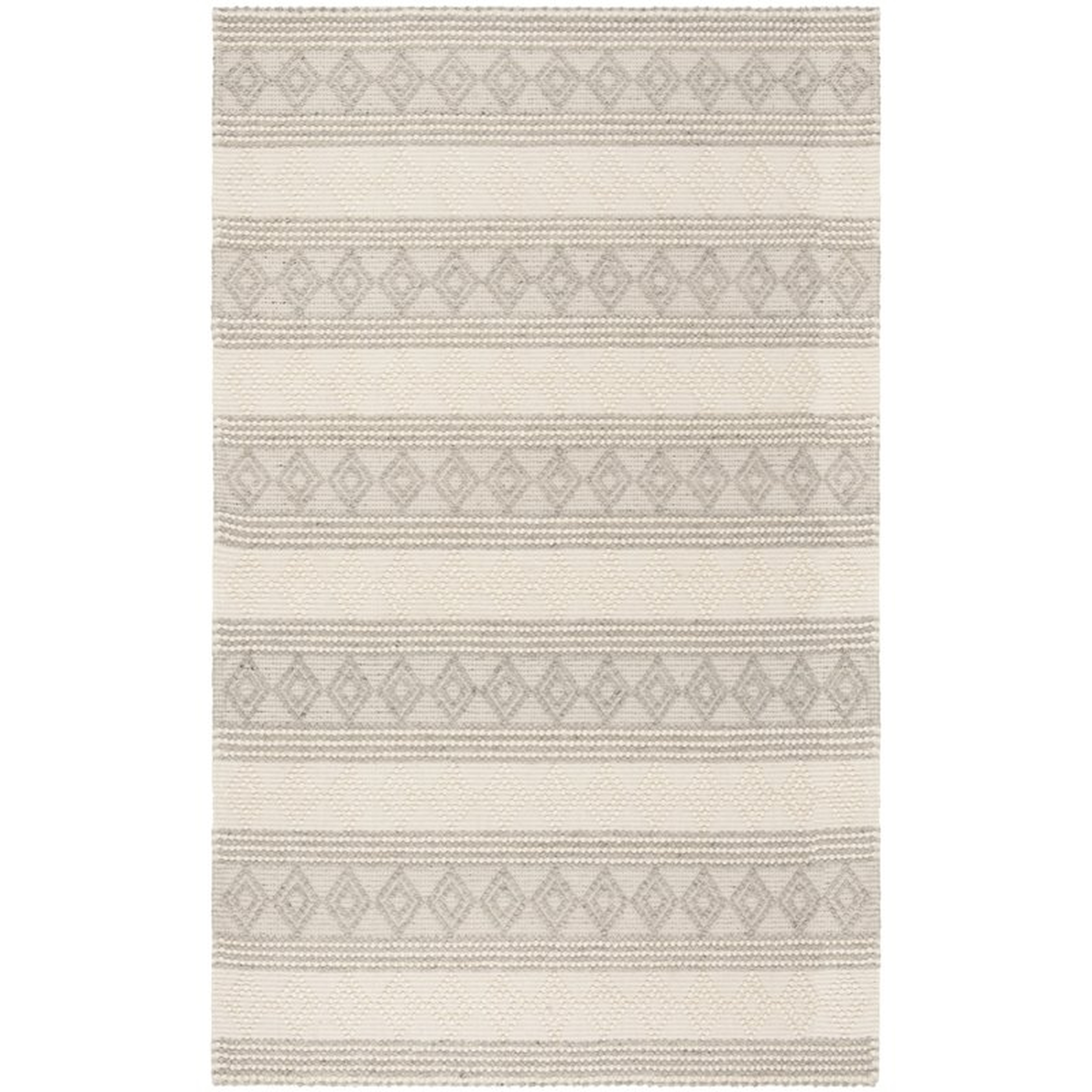 Diara Handwoven Wool/Cotton Gray/Ivory Area Rug - Wayfair