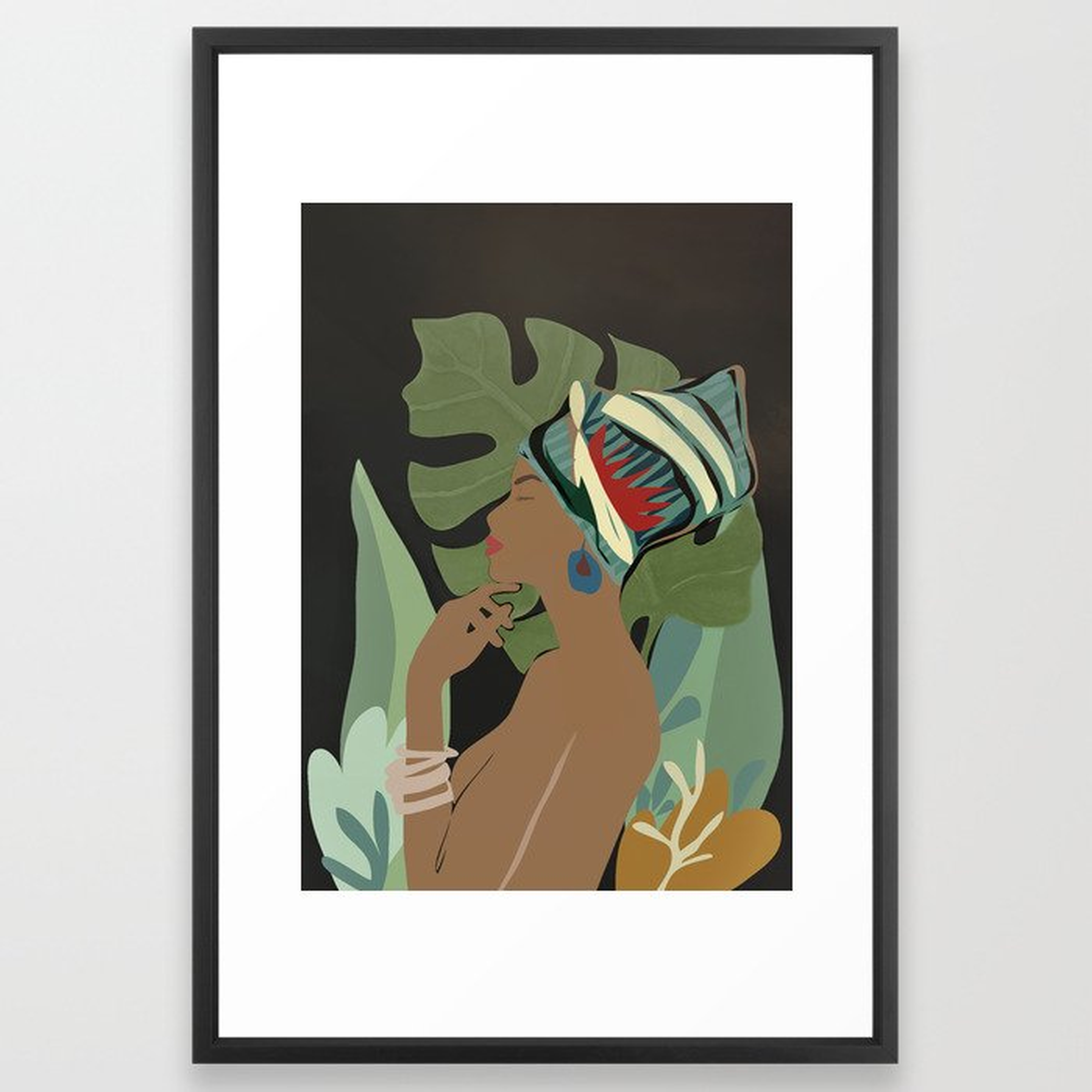 Woman with a Tuban Framed Art Print - Society6