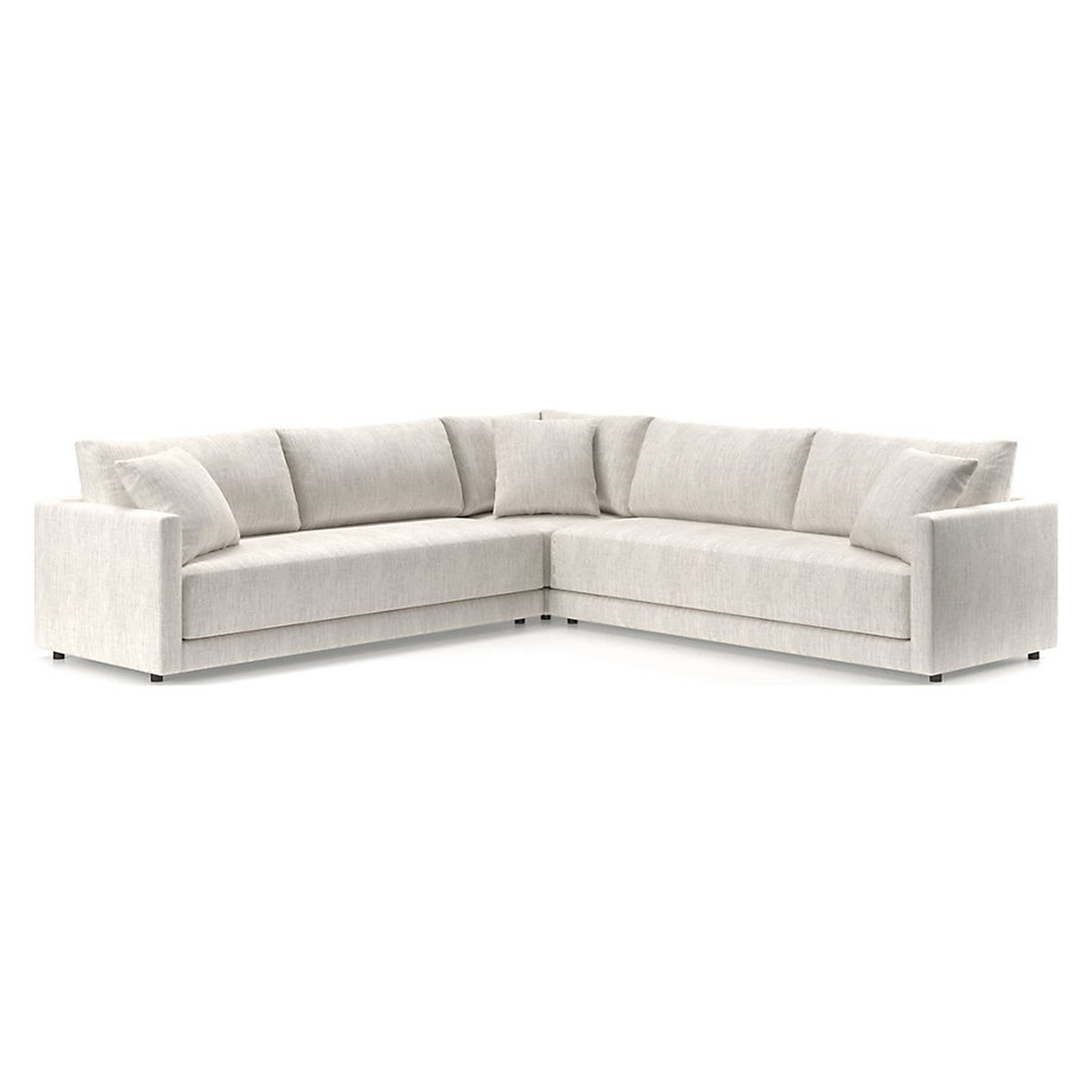 Gather 3-Piece L-Shaped Bench Sectional Sofa - Crate and Barrel