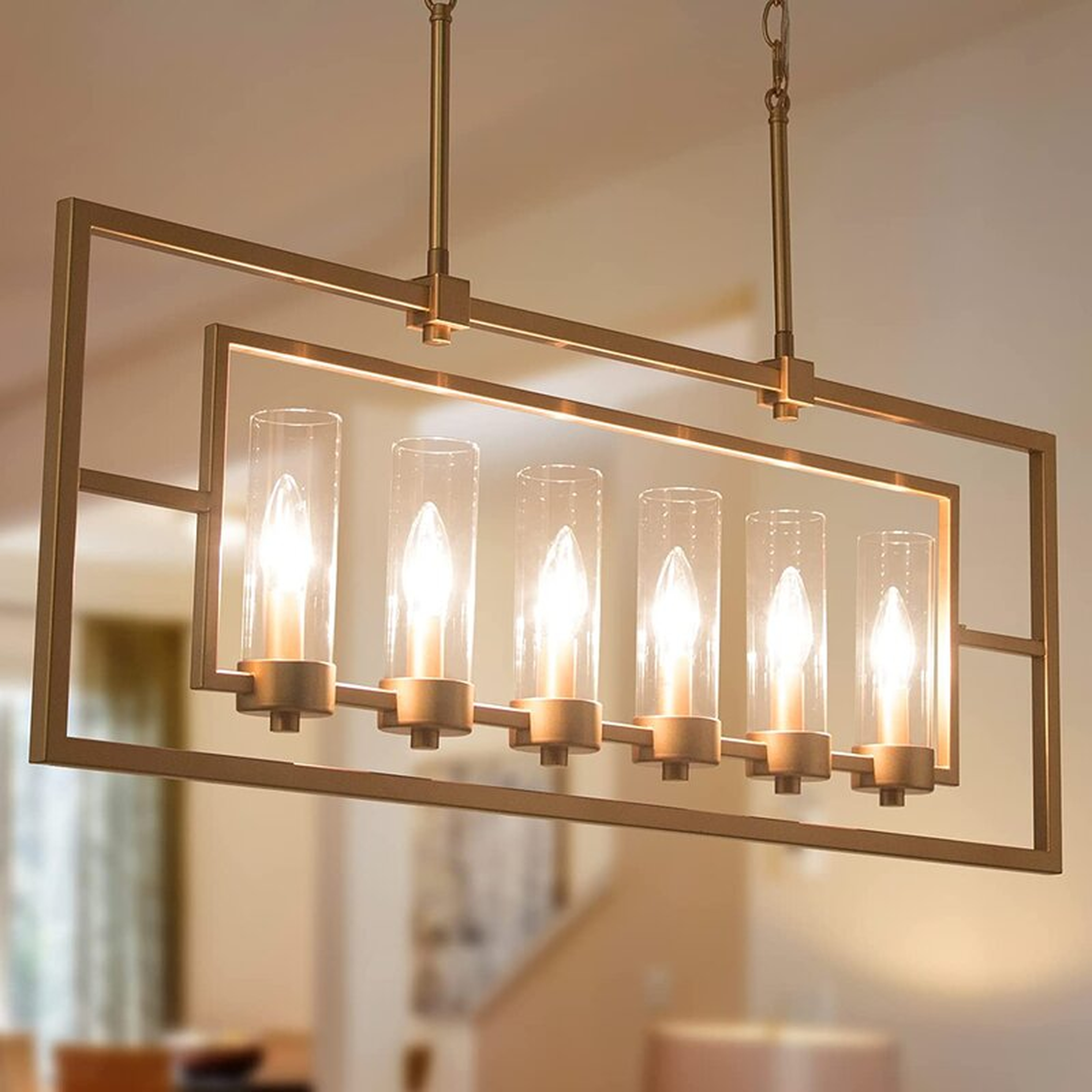 Ruth 6 - Light Kitchen Island Square/Rectangle Chandelier - Wayfair