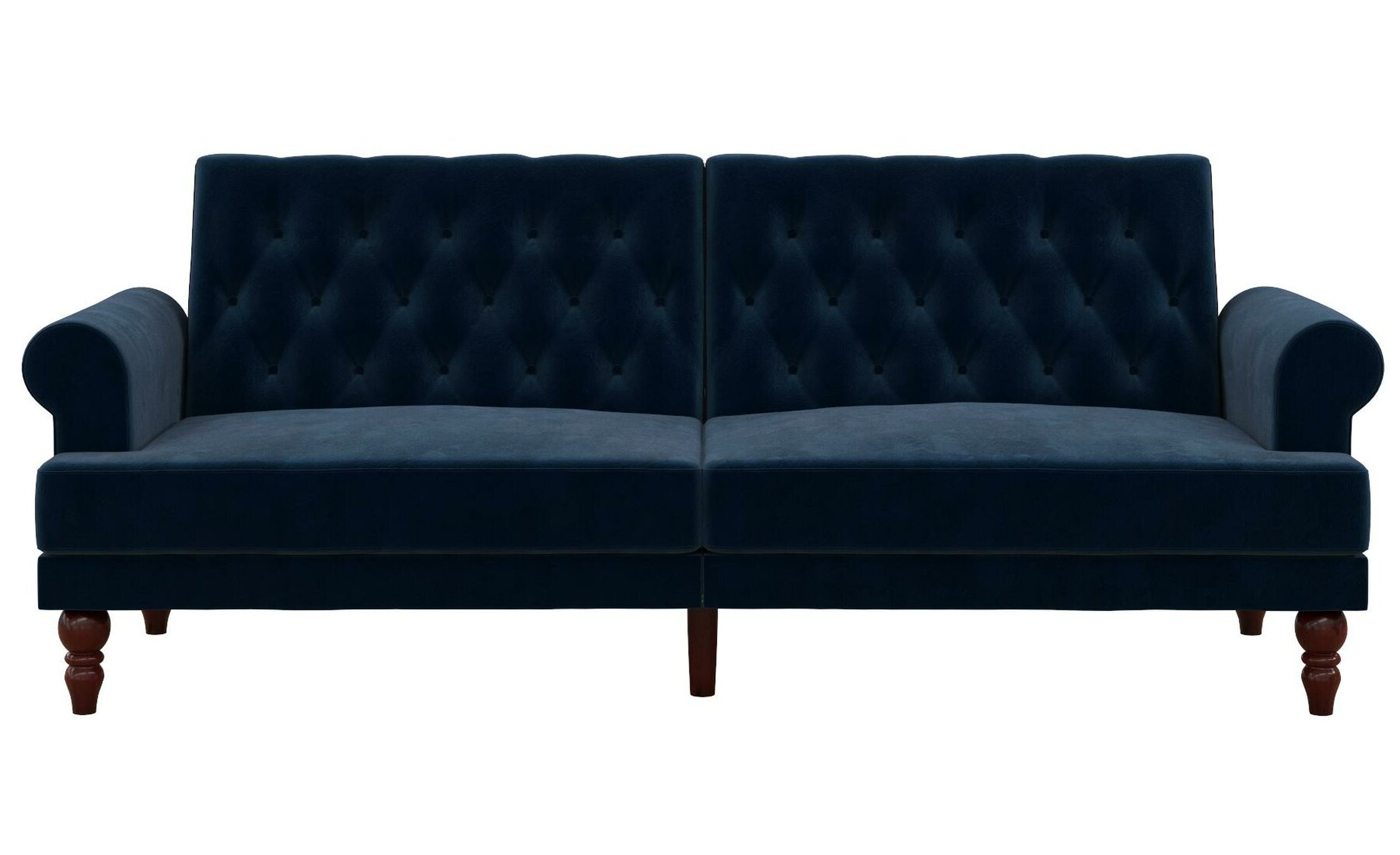 Cassidy Twin 83.5'' Wide Velvet Tufted Back Convertible Sofa in Blue - Wayfair