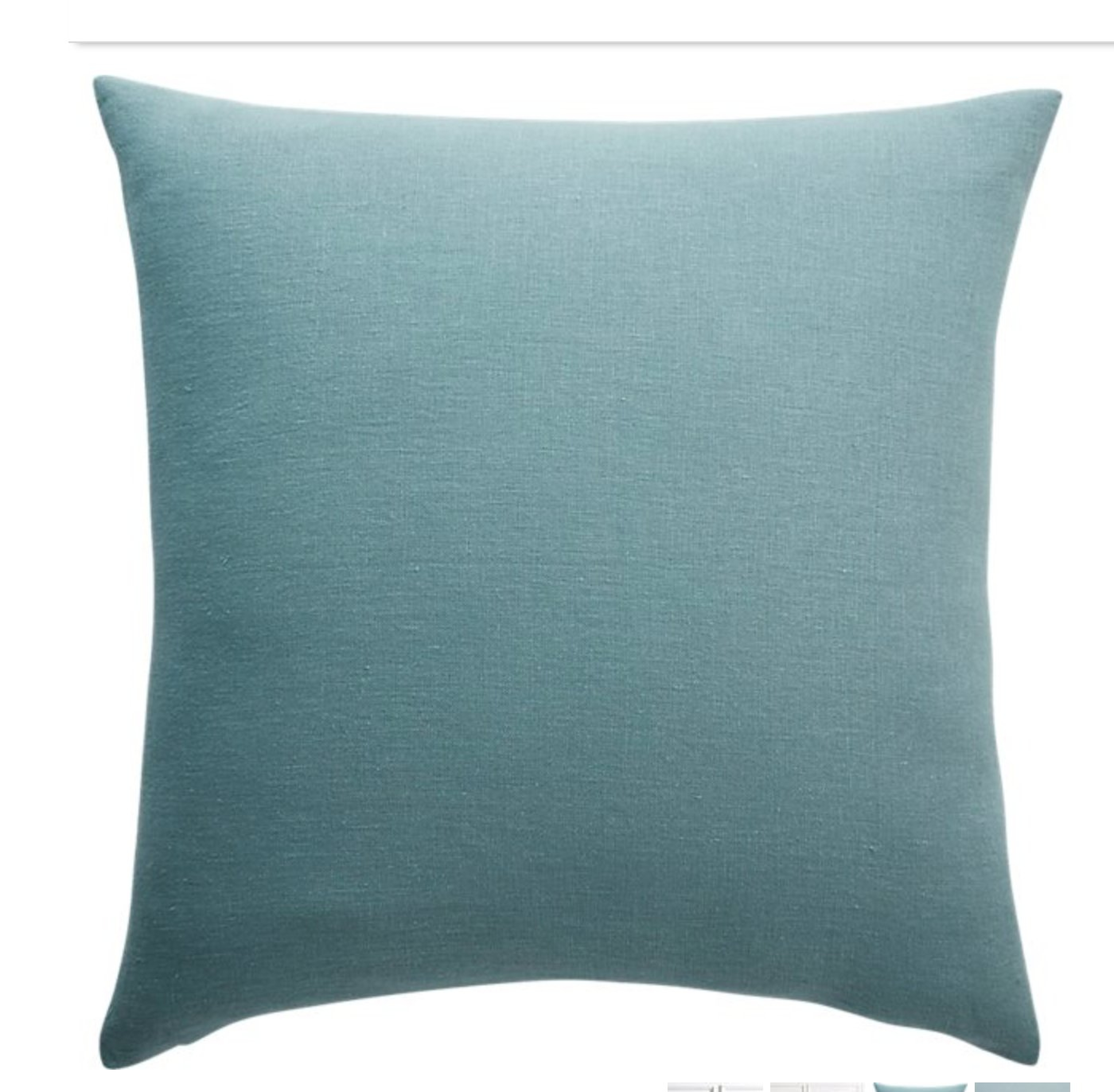 20" LINEN ARCTIC BLUE PILLOW WITH FEATHER-DOWN INSERT - CB2