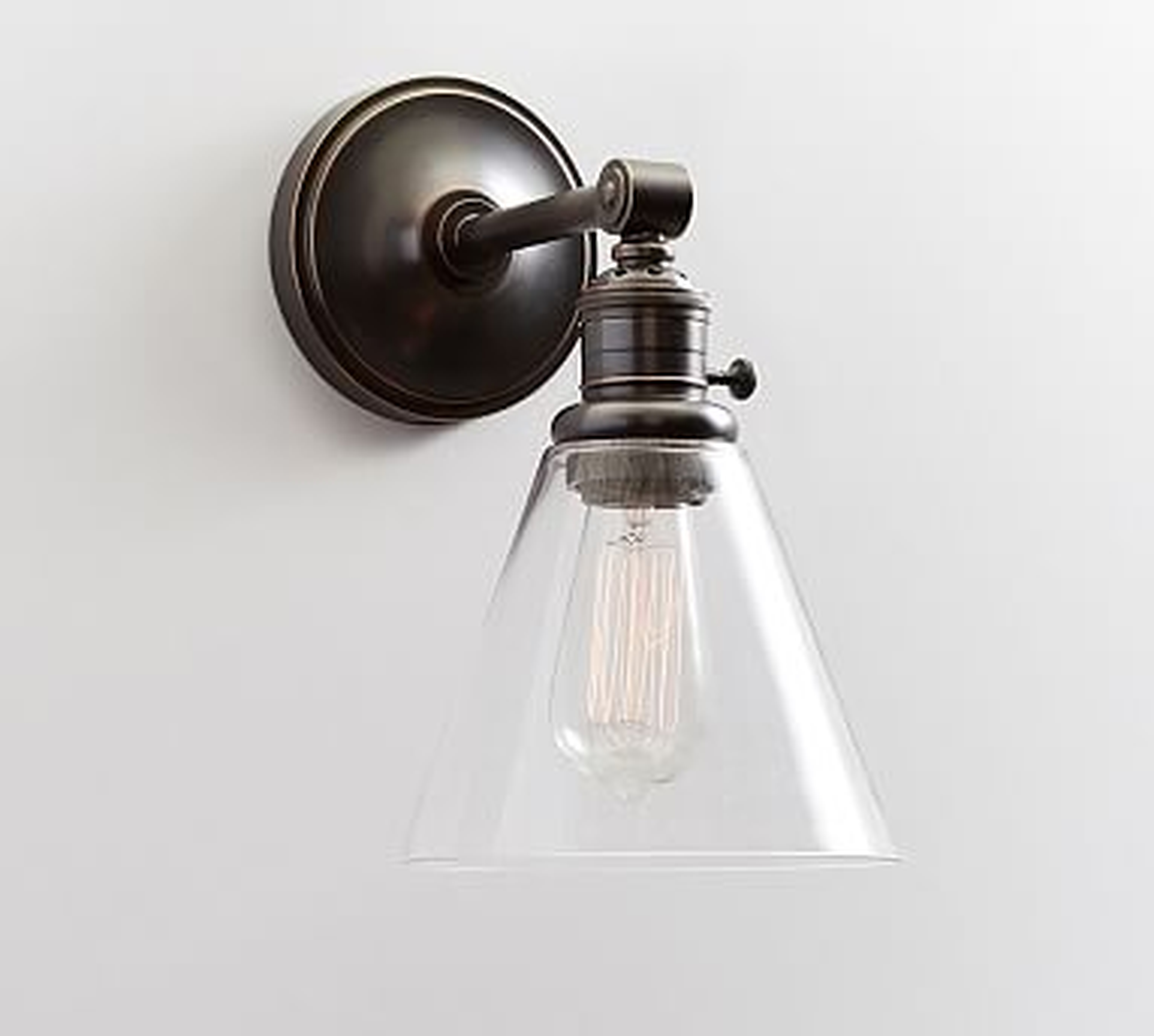 Clear Glass Hood + Bronze finish Sconce Kit, Small - Pottery Barn