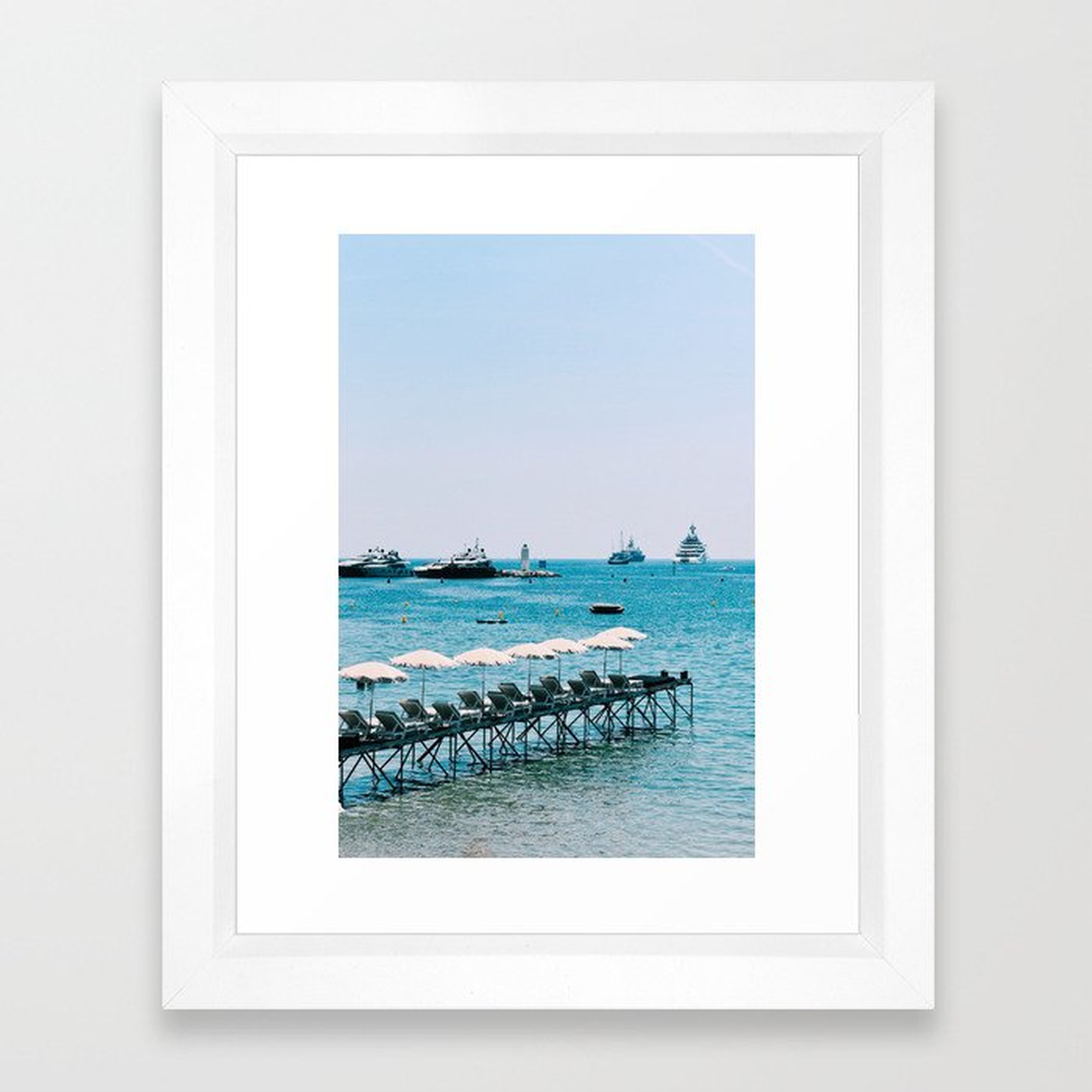 Pretty blue beach in the South of France - Côte d'Azur photo print | Travel photography | Art print Framed Art Print - Society6