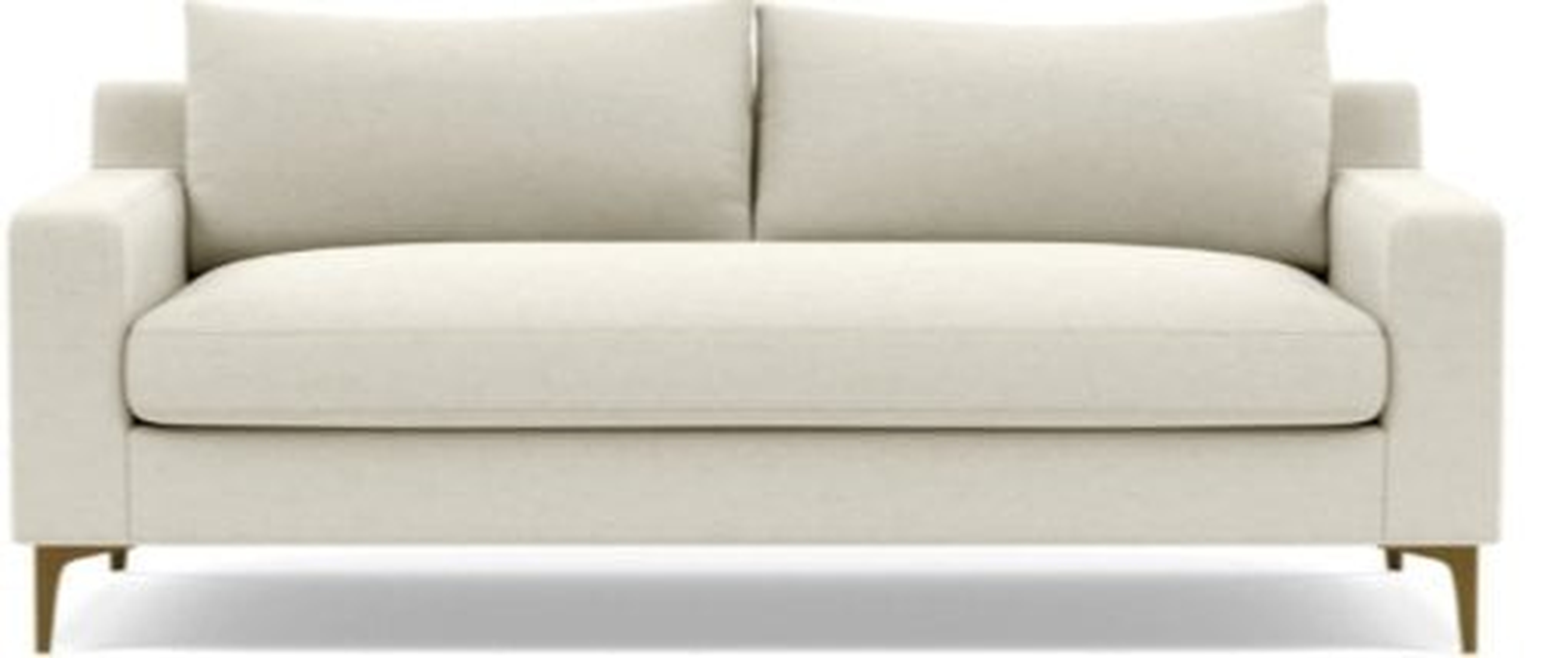 SLOAN Fabric 2-Seat Sofa, Chalk, Brass-Plated Slon L Leg - Interior Define