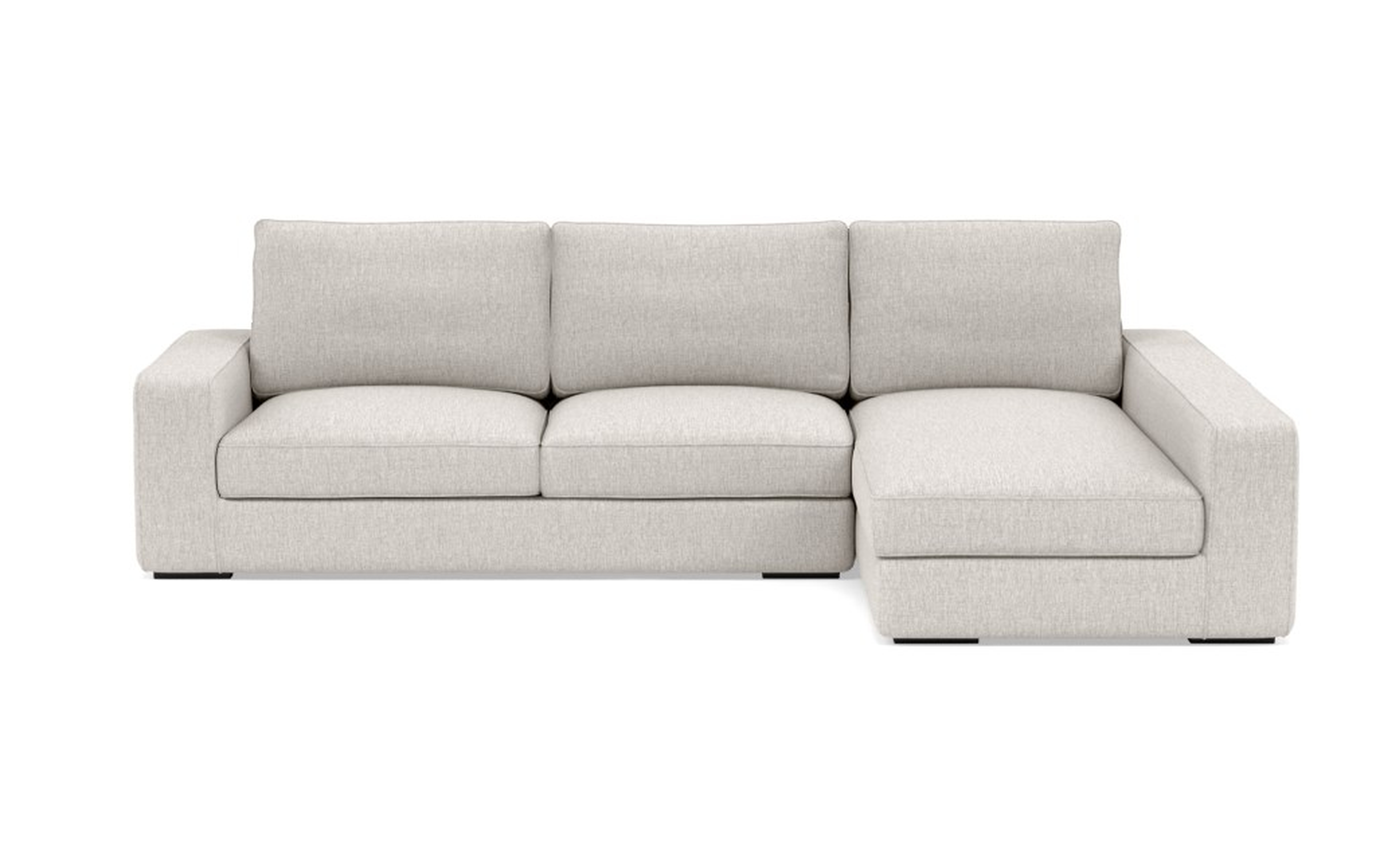 Ainsley Right Sectional with Beige Wheat Fabric and Matte Black legs - Interior Define