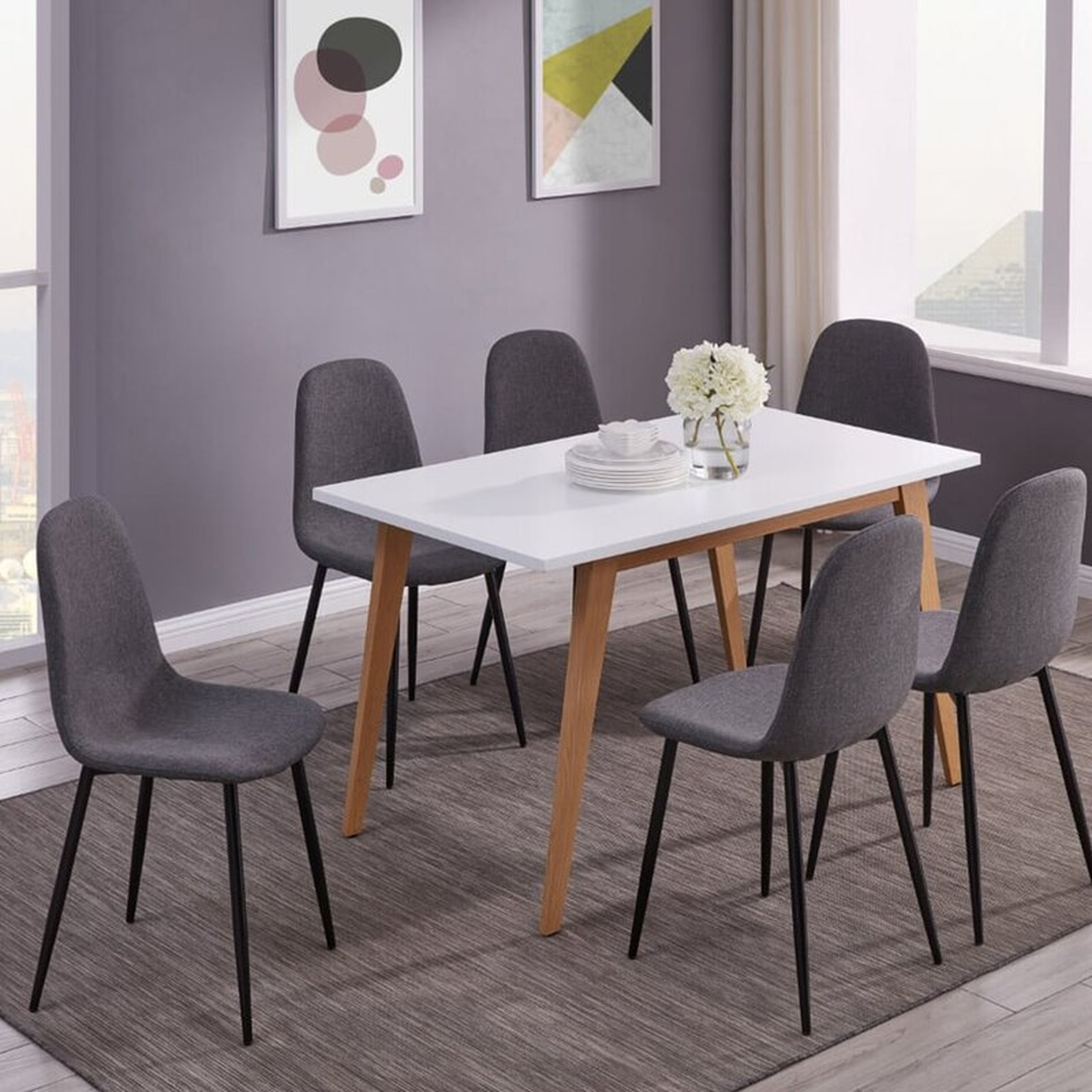 Nick Upholstered Side Chair in Gray (Set of 6) - Wayfair