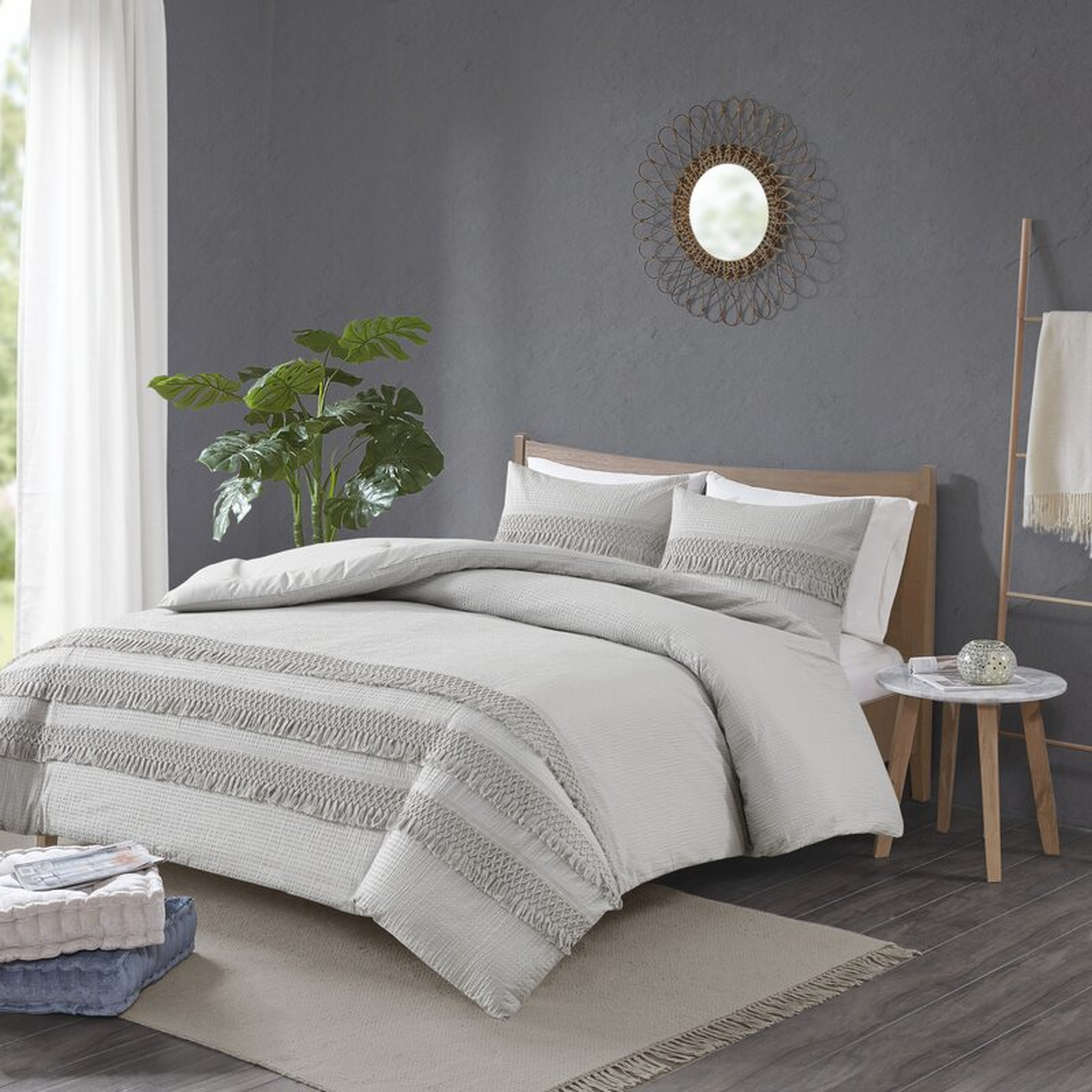 Umbria Cotton Seersucker Comforter Set, gray - Wayfair