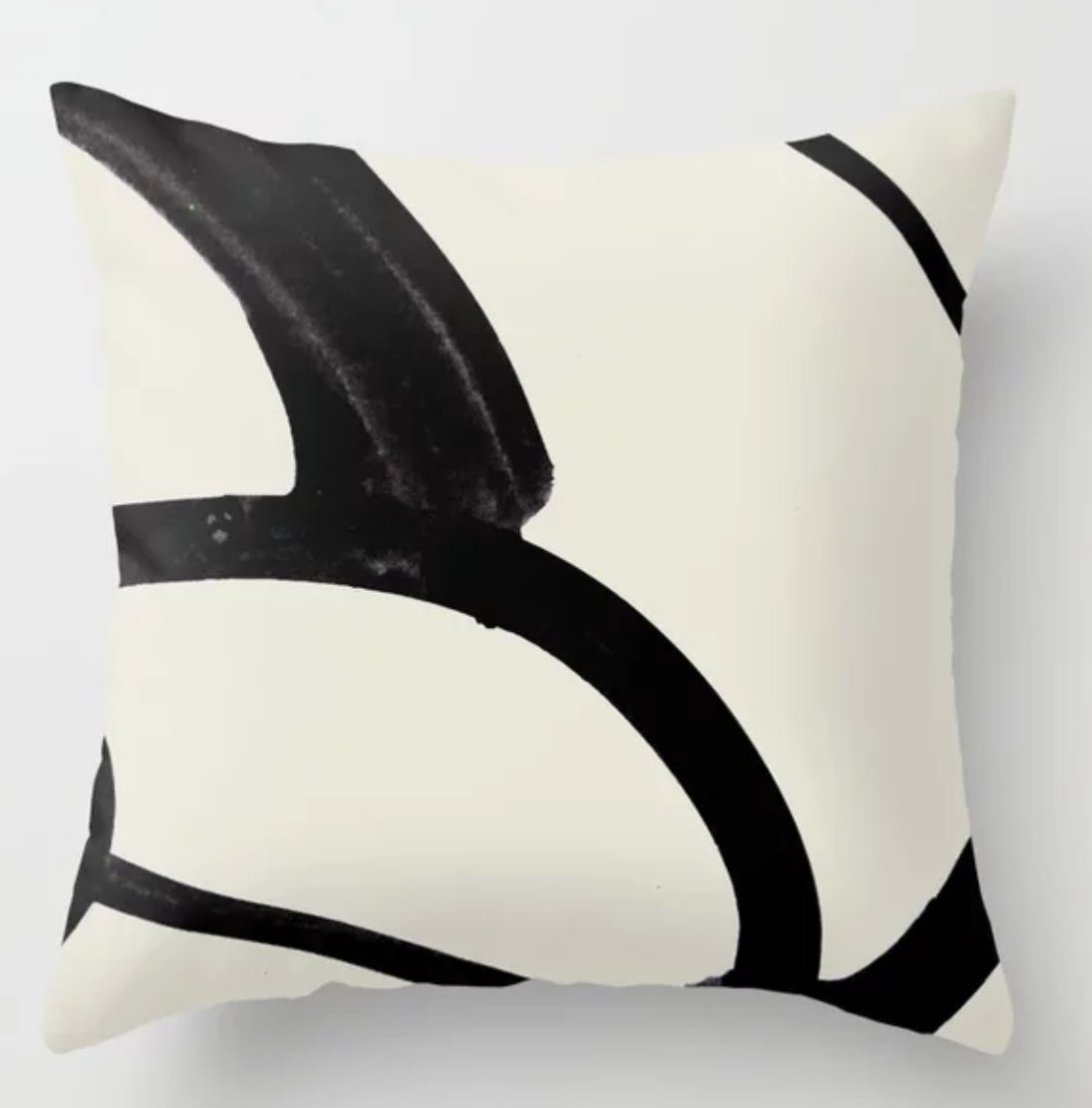 Mono Brush 1 Throw Pillow - 18x18 - With Pillow Insert, Indoor - Society6