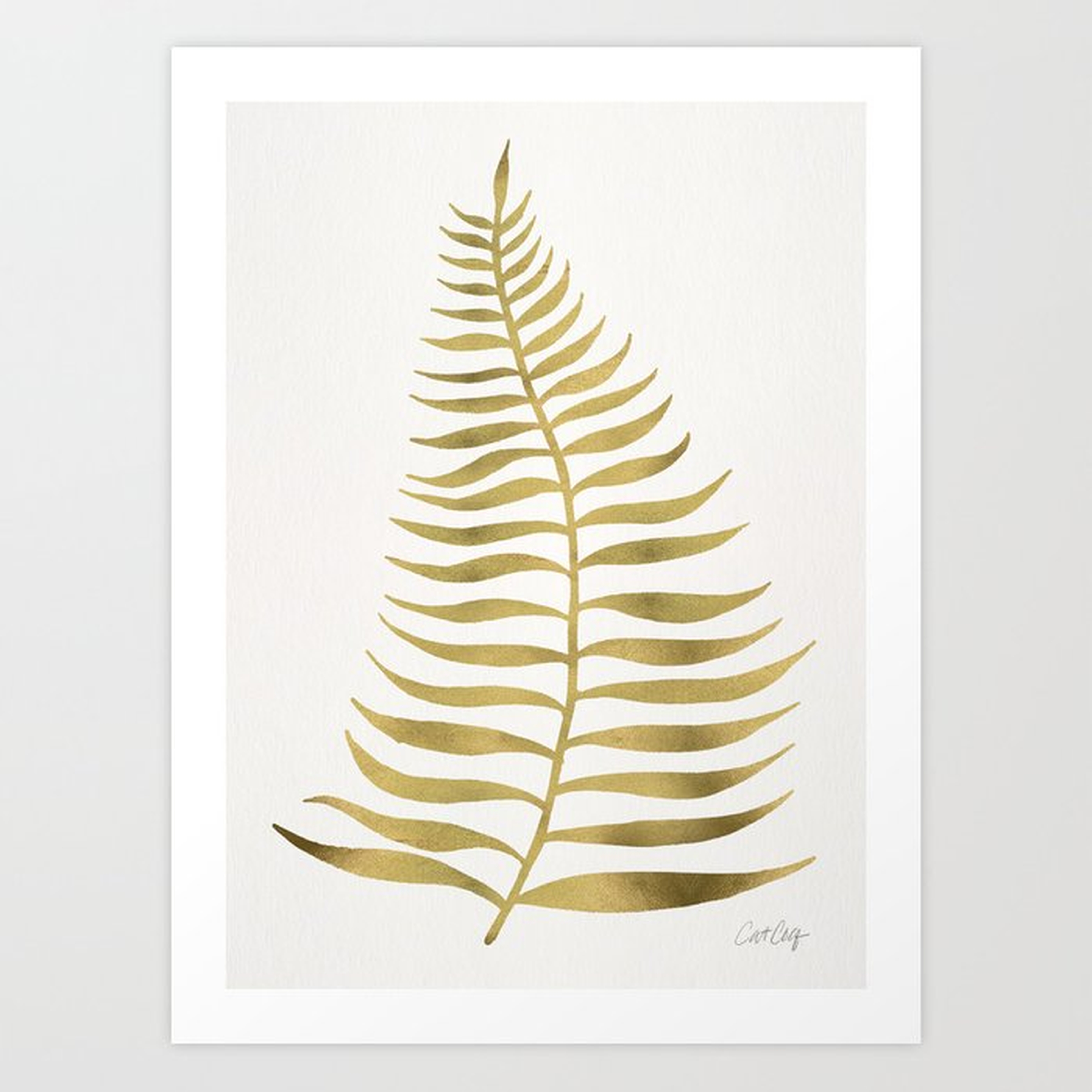 Golden Palm Leaf Art Print - Society6