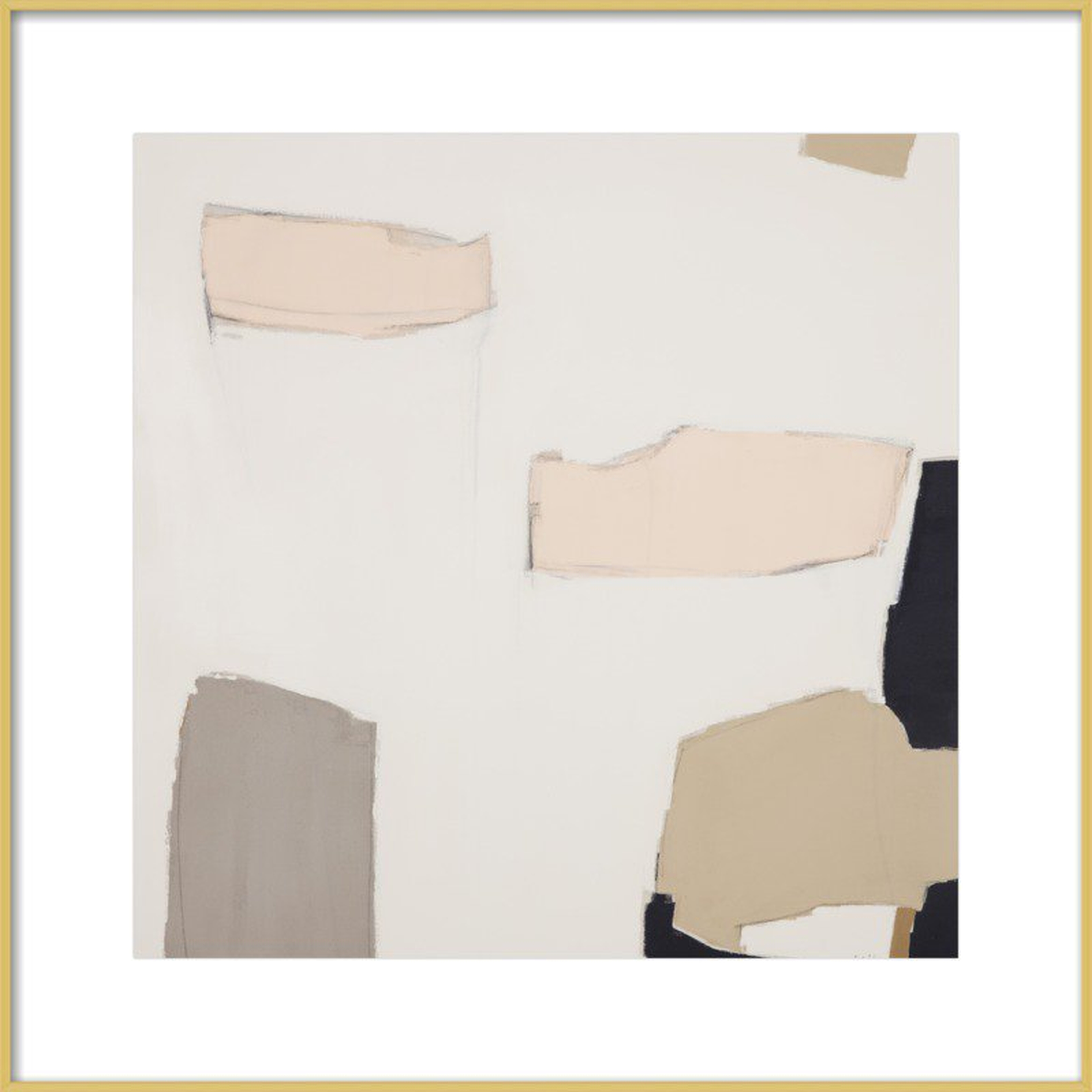 Illa Study 2 - 24x24, Frosted Gold Metal with Mat - Artfully Walls